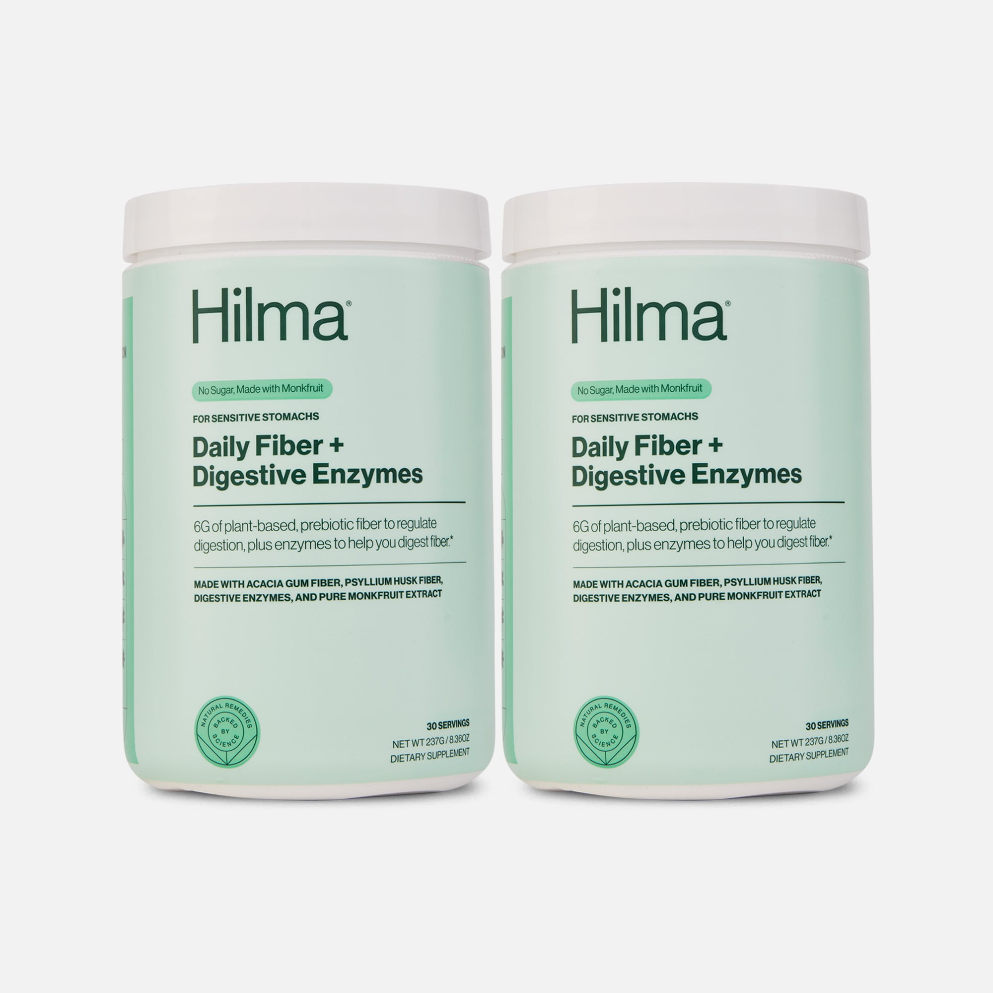 Hilma Daily Fiber Supplement + Digestive Enzymes, 10 oz., 30 servings (2-Pack)