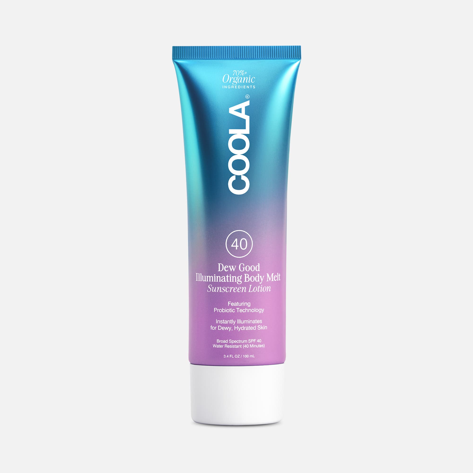 COOLA Dew Good Illuminating Body Melt SPF 40 Sunscreen Lotion, 3.4 oz.
