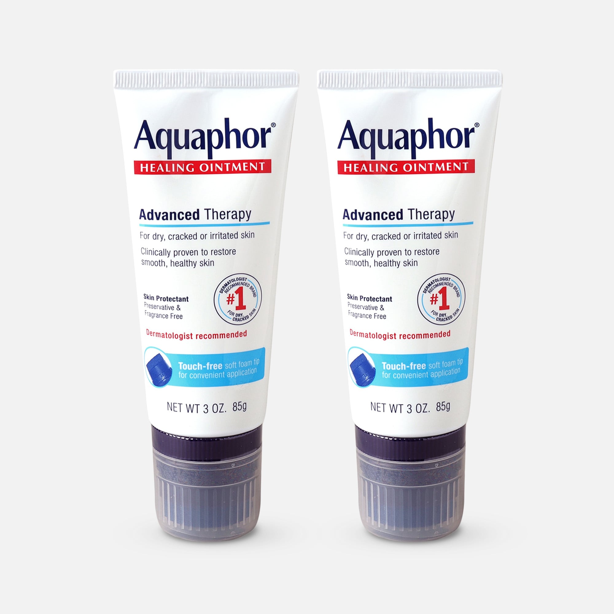 Aquaphor Healing Ointment with Touch-Free Applicator, 3 oz. (2-Pack)