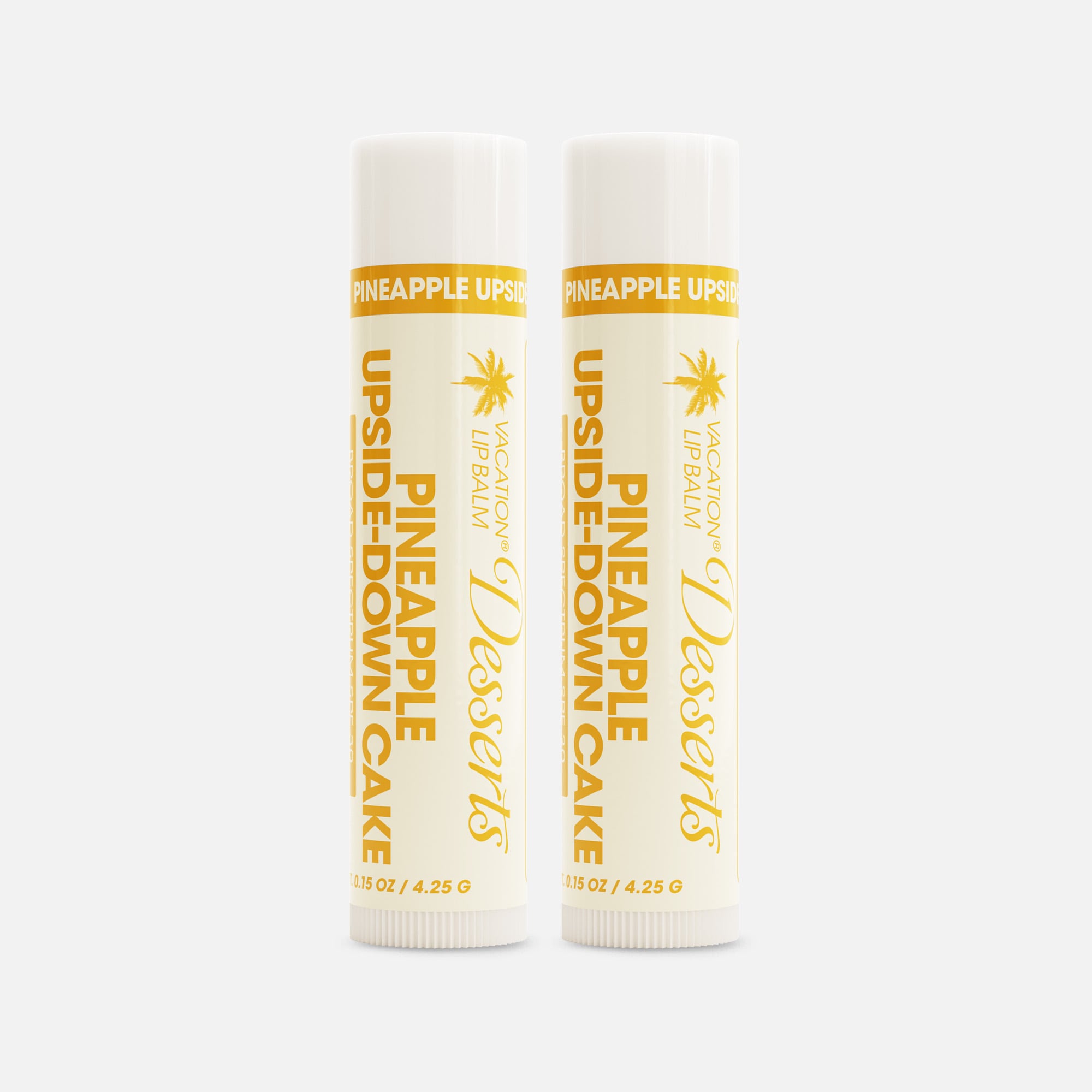 Vacation Pineapple Upside-Down Cake Lip Balm Sunscreen, SPF 30, 0.15 oz. (2-Pack)