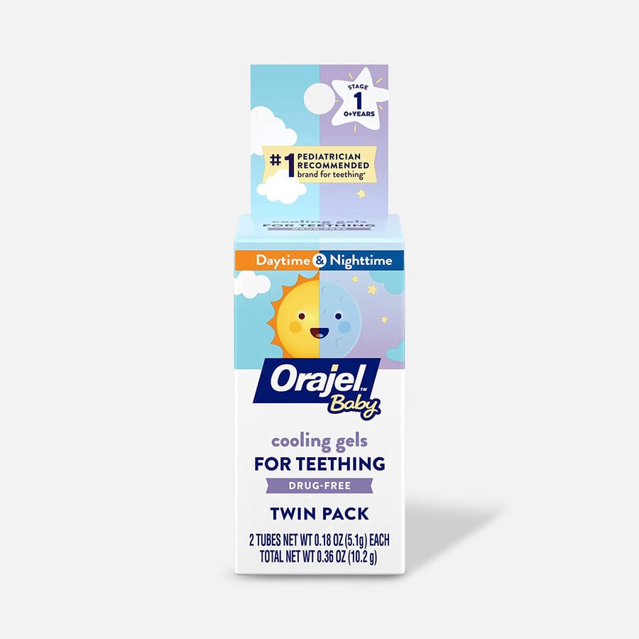 Orajel Non-Medicated Daytime/Nighttime Cooling Gels, Twin Pack