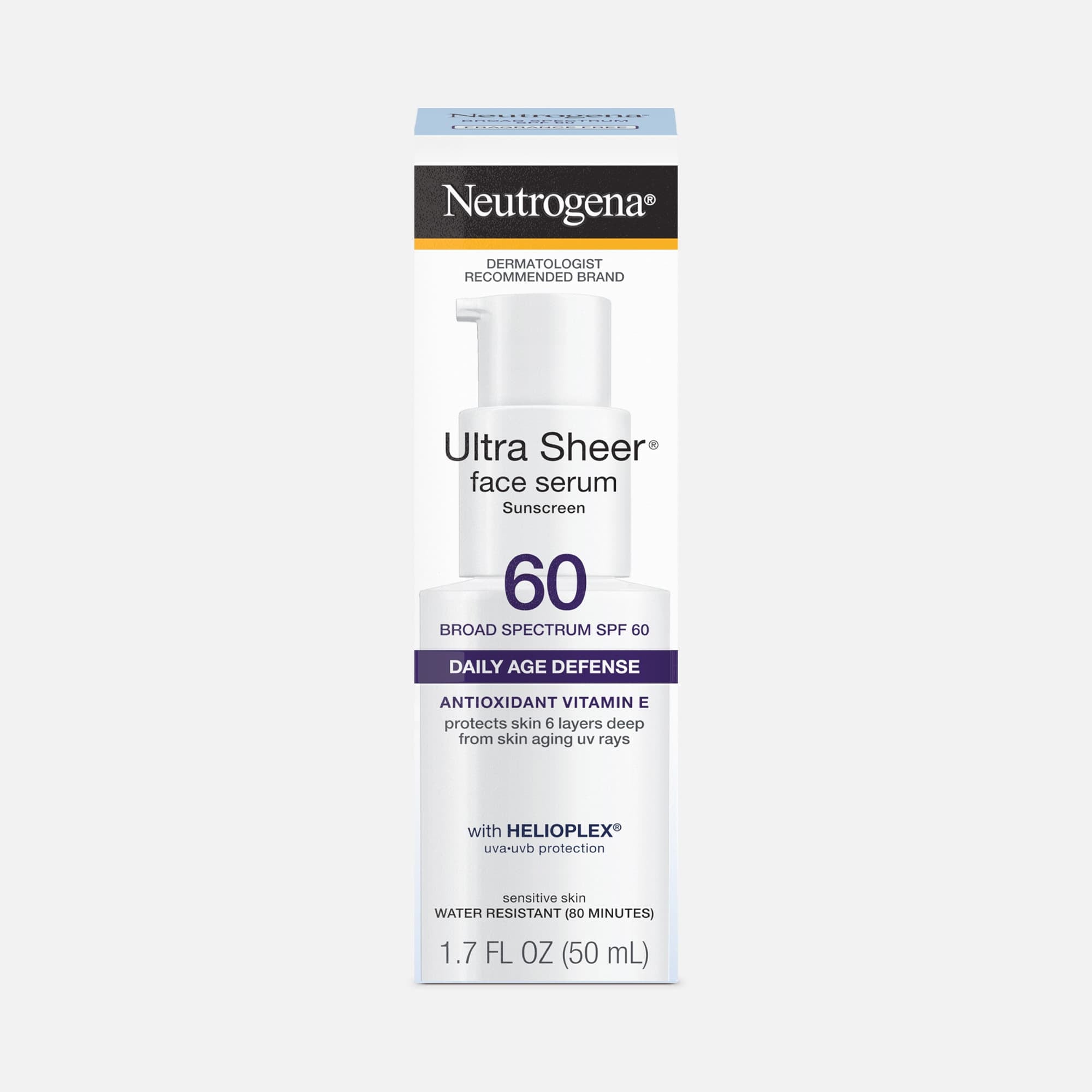 Neutrogena Ultra Sheer Face Serum SPF 60, 1.7 oz.