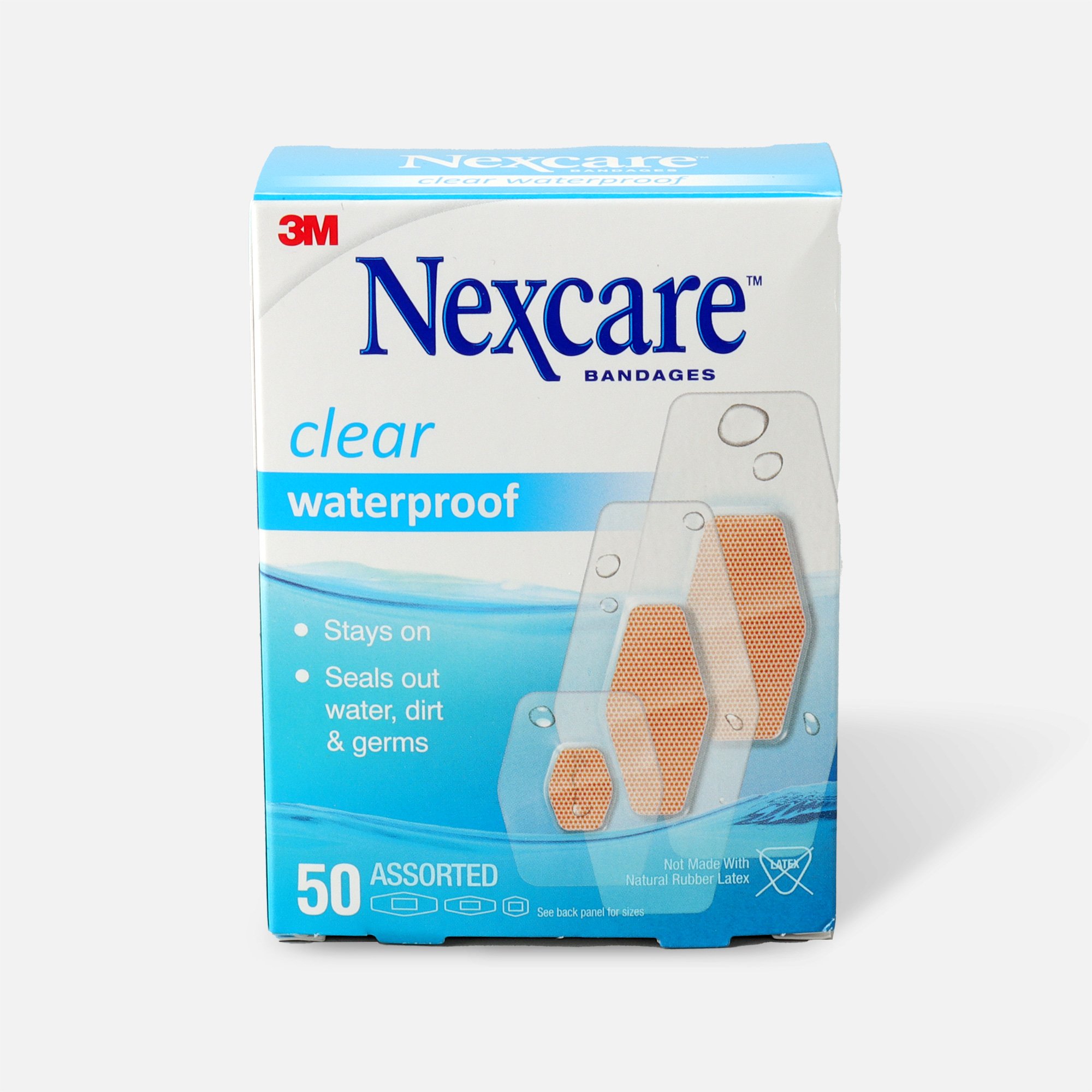 Waterproof, Clear Bandages, Assorted Sizes, 50/Box Waterproof, Clear Bandages, Assorted Sizes, 50/Box