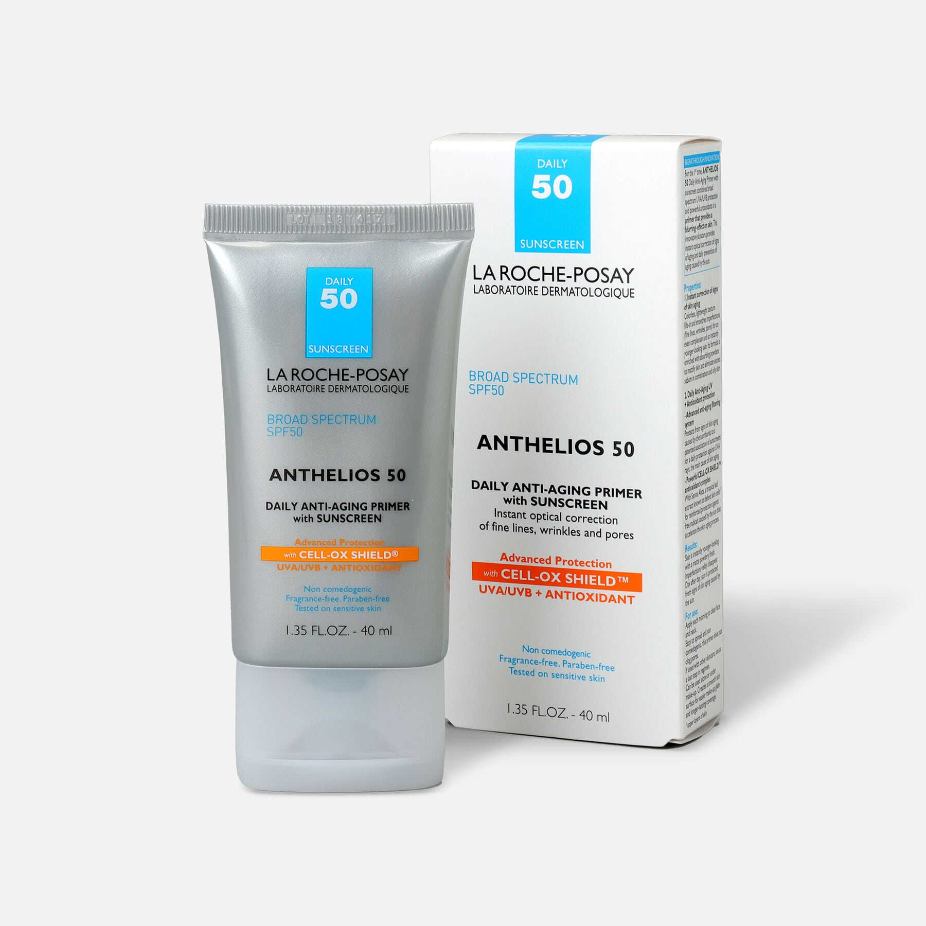 La Roche-Posay Anthelios Daily Wear Primer Face Sunscreen, SPF 50 with  Antioxidants, 1.35 fl oz.