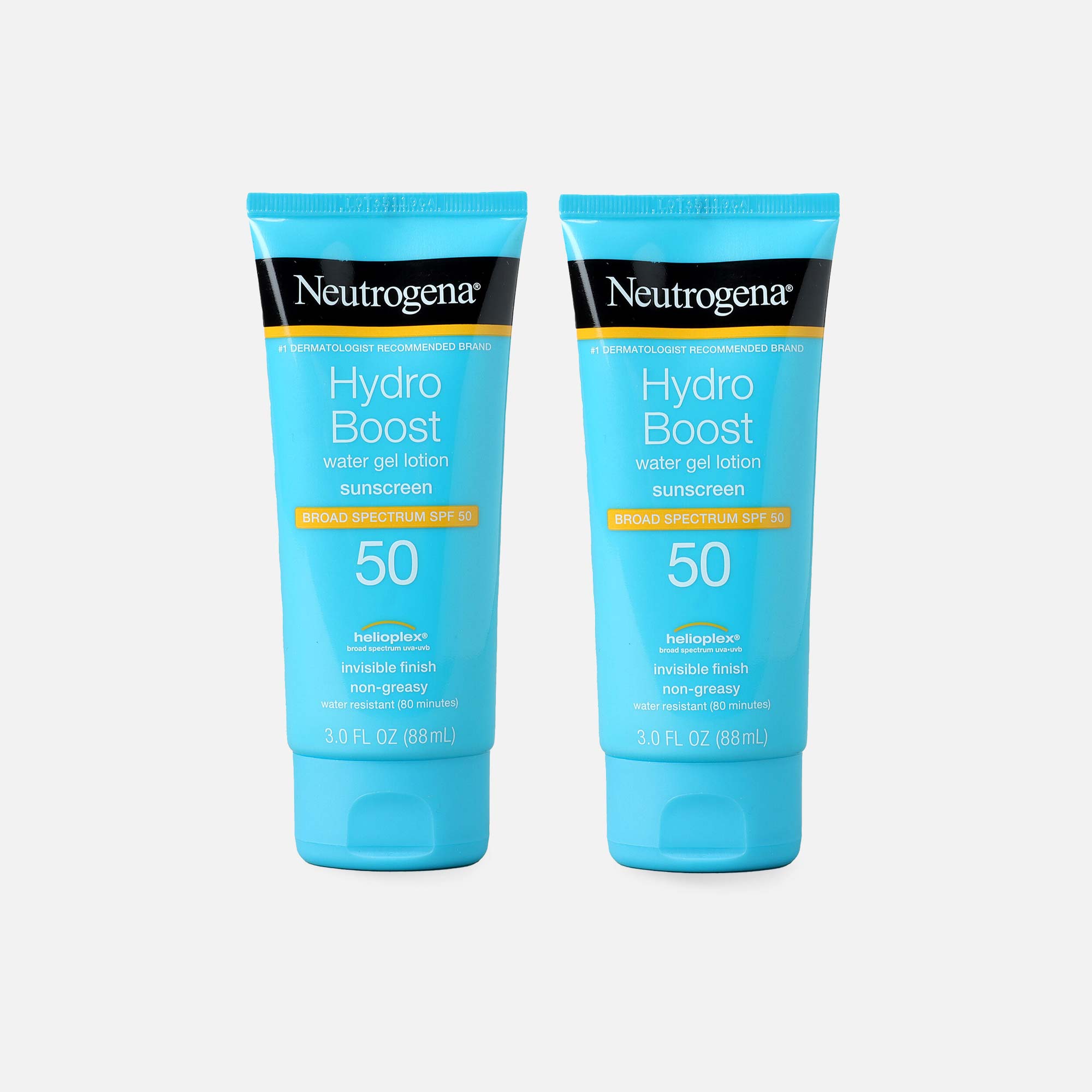 Neutrogena Hydro Boost Water Gel Moisturizing Sunscreen Lotion, SPF 50, 3  fl oz. (2-Pack)