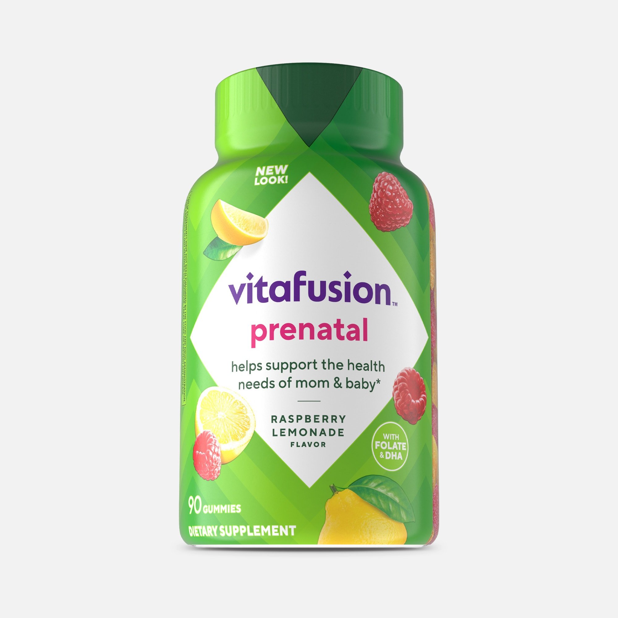 Vitafusion PreNatal Gummy Vitamins, Berry, Lemon and Cherry, 90 ct.
