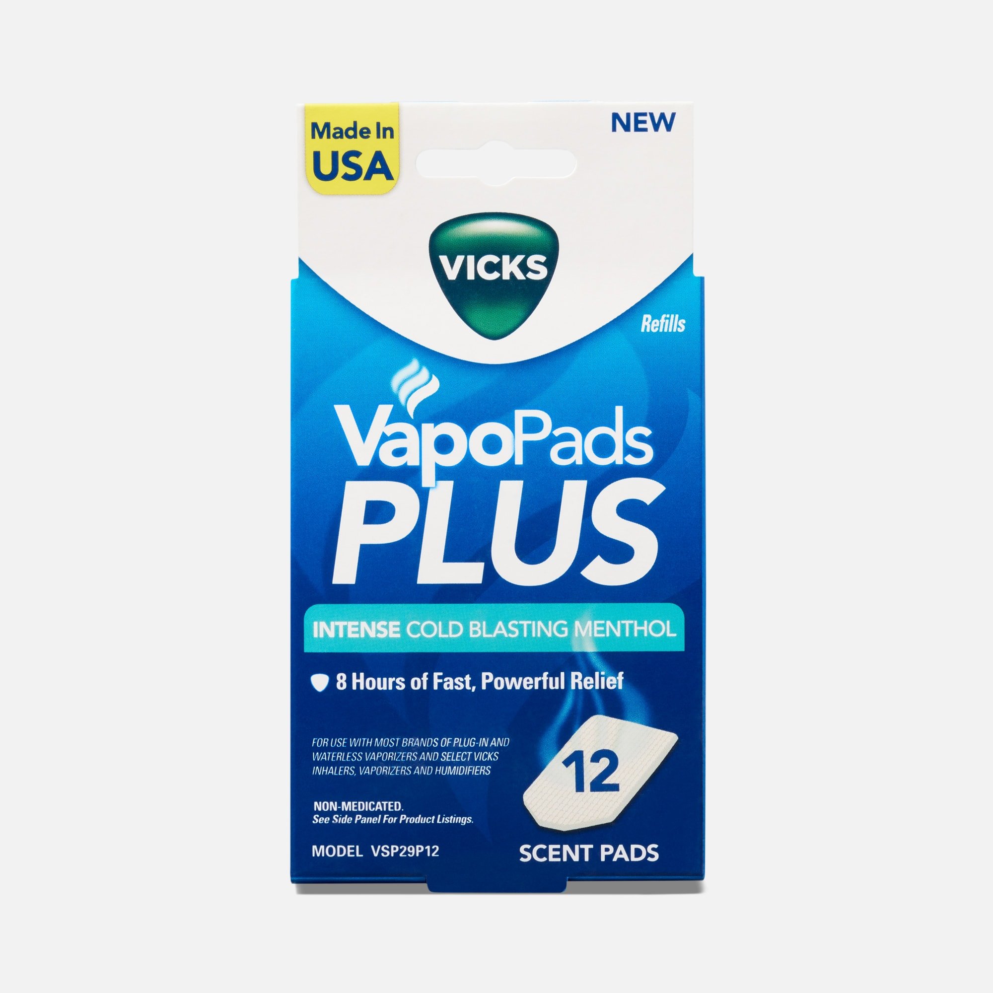 Vicks VapoPads® Plus Intense Cold Blasting Menthol, 12 Scent Pads