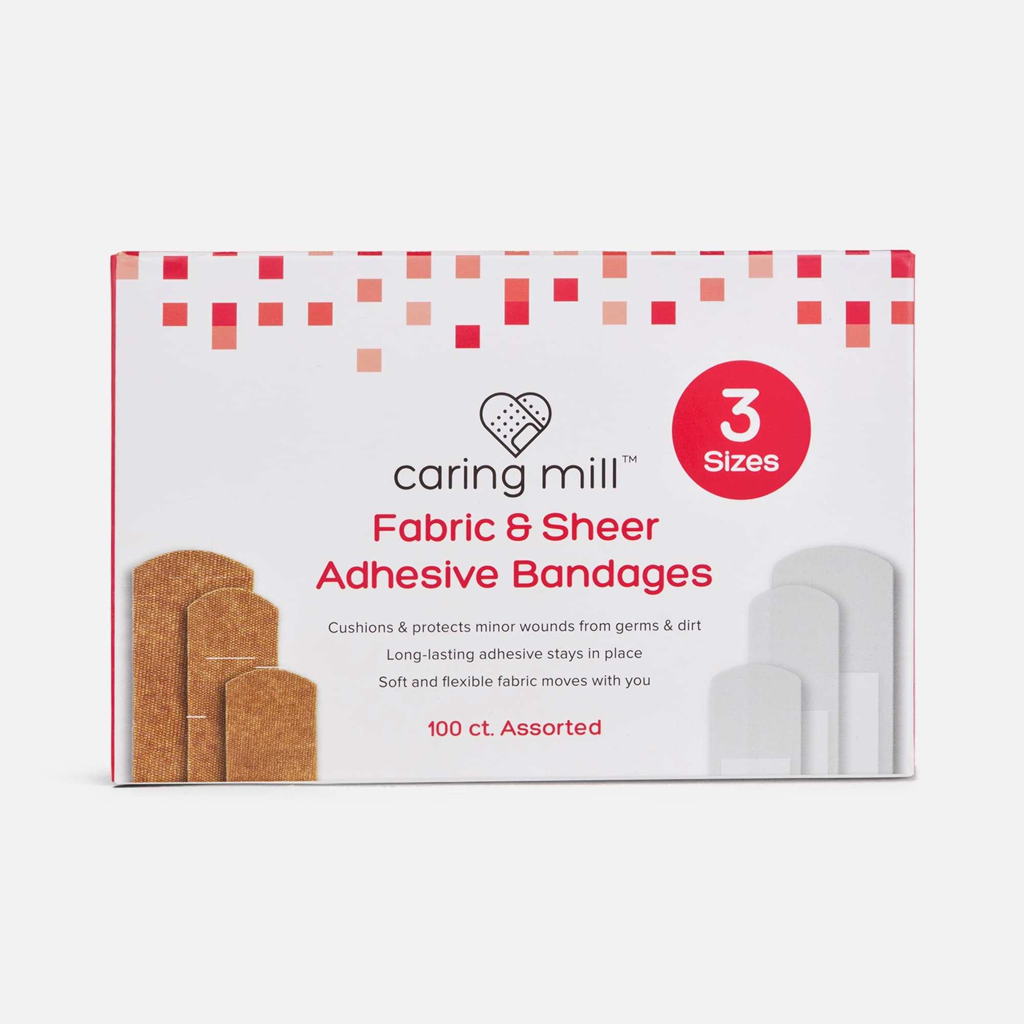Caring Mill™ Assorted Bandages, Fabric & Sheer, 100 ct.