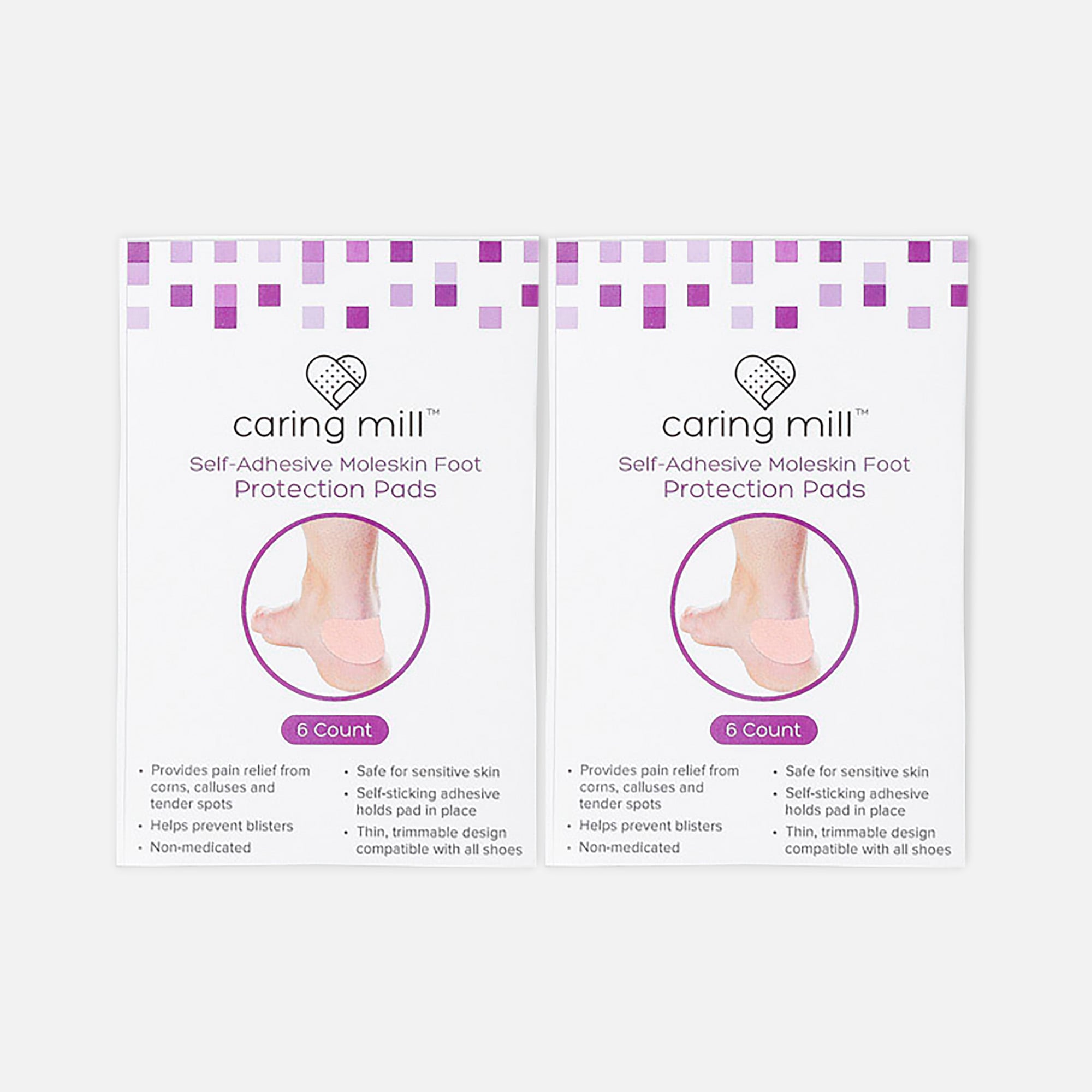 Caring Mill™ Self-Adhesive Moleskin Foot Protection Pads, 6 ct. (2-Pack)