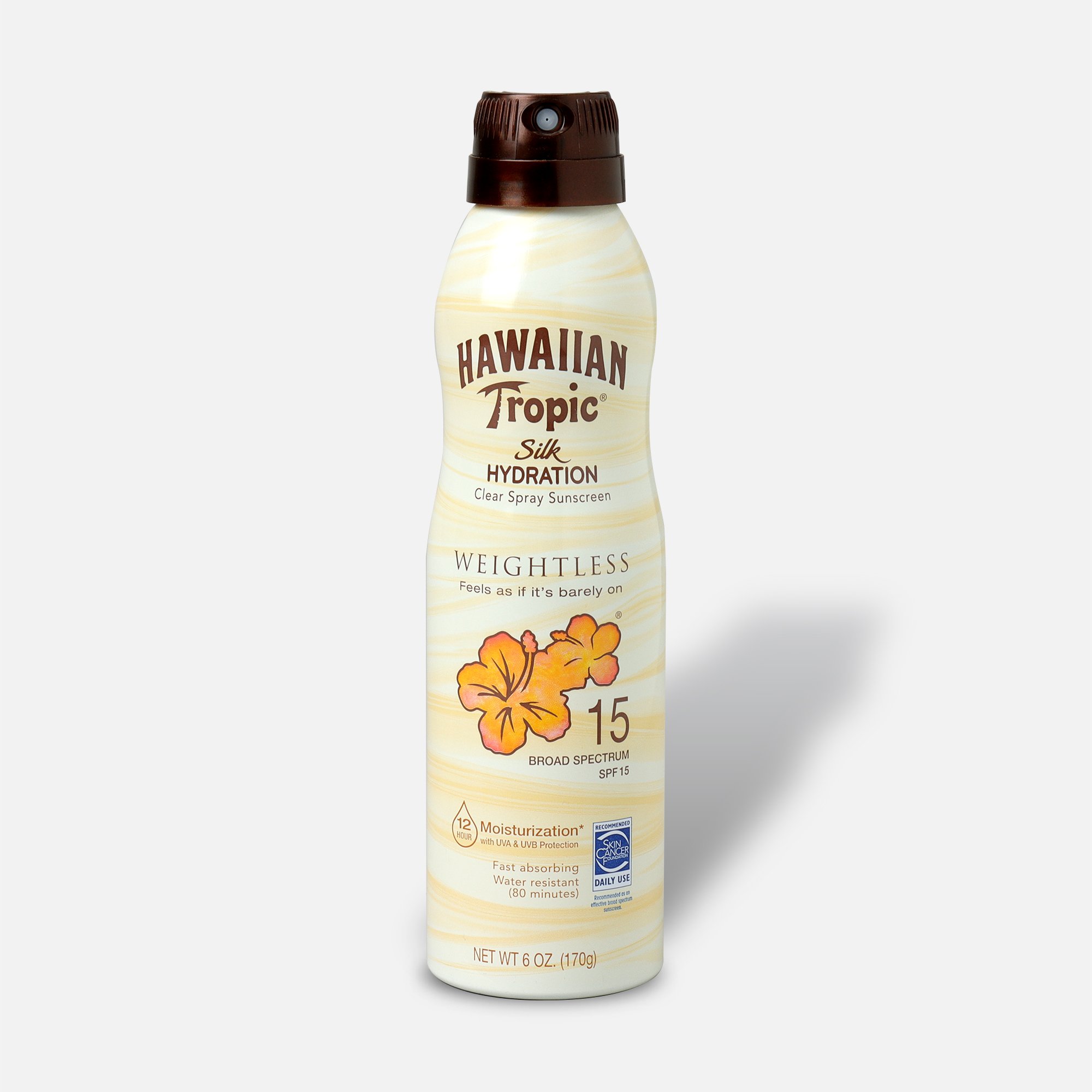 Hawaiian Tropic Silk Hydration Weightless Sunscreen Spray, 6oz.