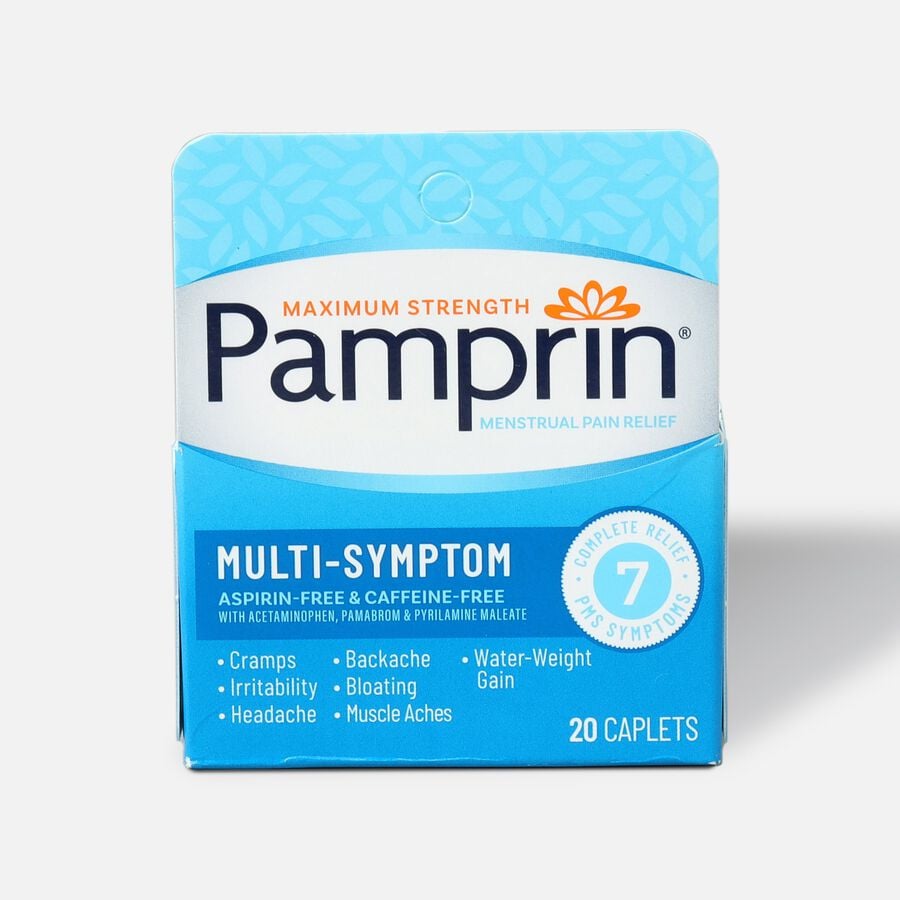 Pamprin Maximum Strength Multi-Symptom Menstrual Pain Relief, 20 ct.