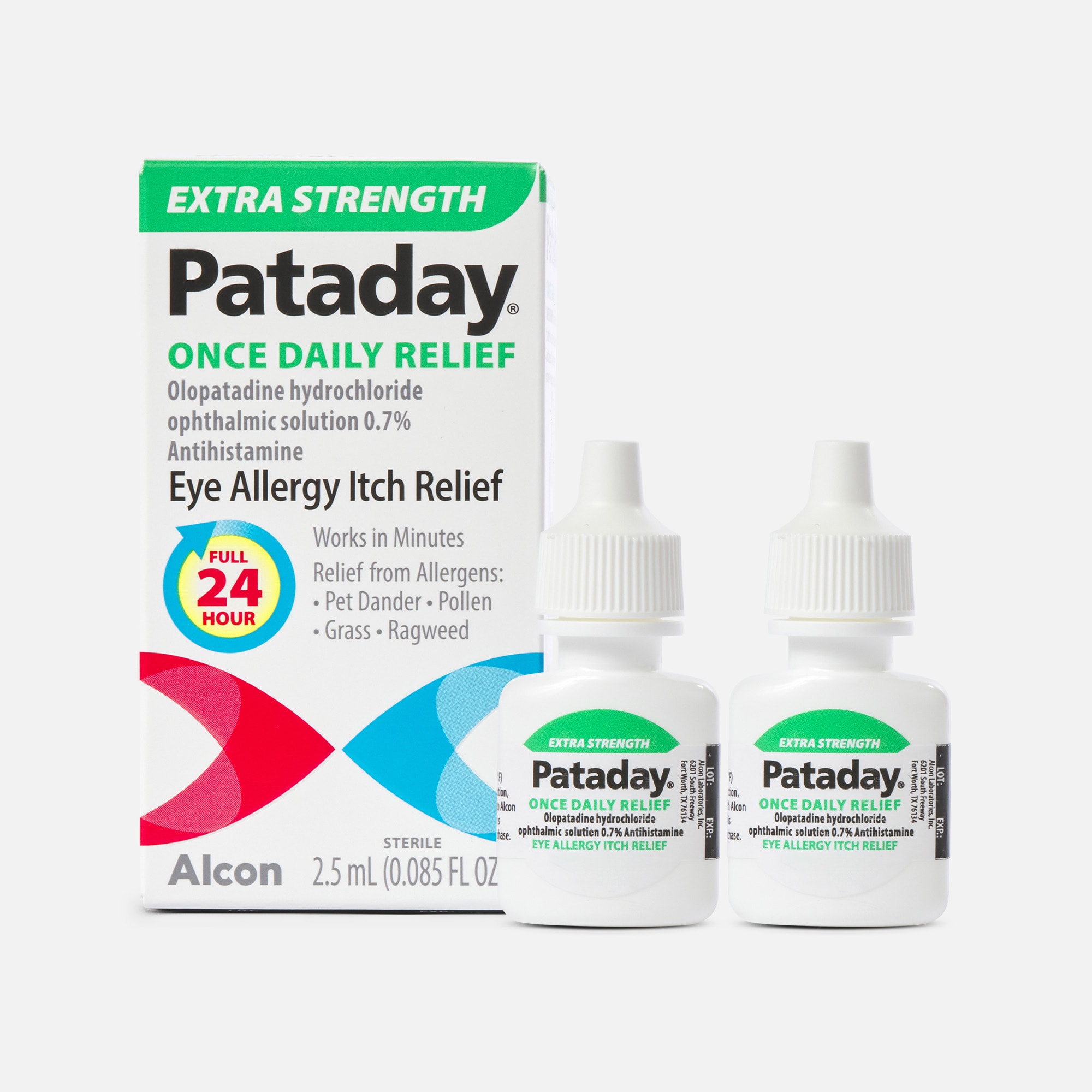 Pataday Extra-Strength Once Daily Eye Allergy Itch Relief Drops, 2.5mL (2-Pack)