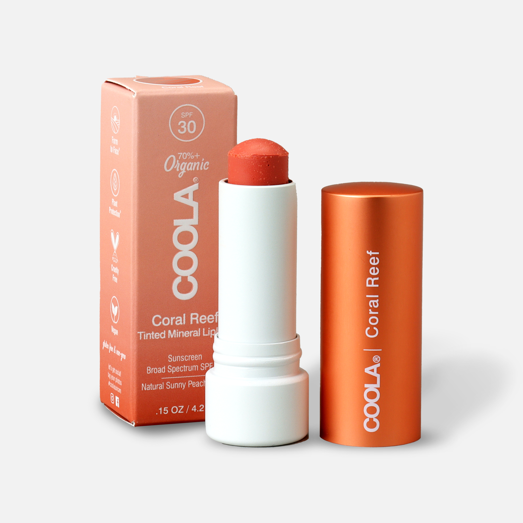 COOLA Mineral Liplux SPF 30 Nude Beach Lip Balm, .15 oz. by Coola