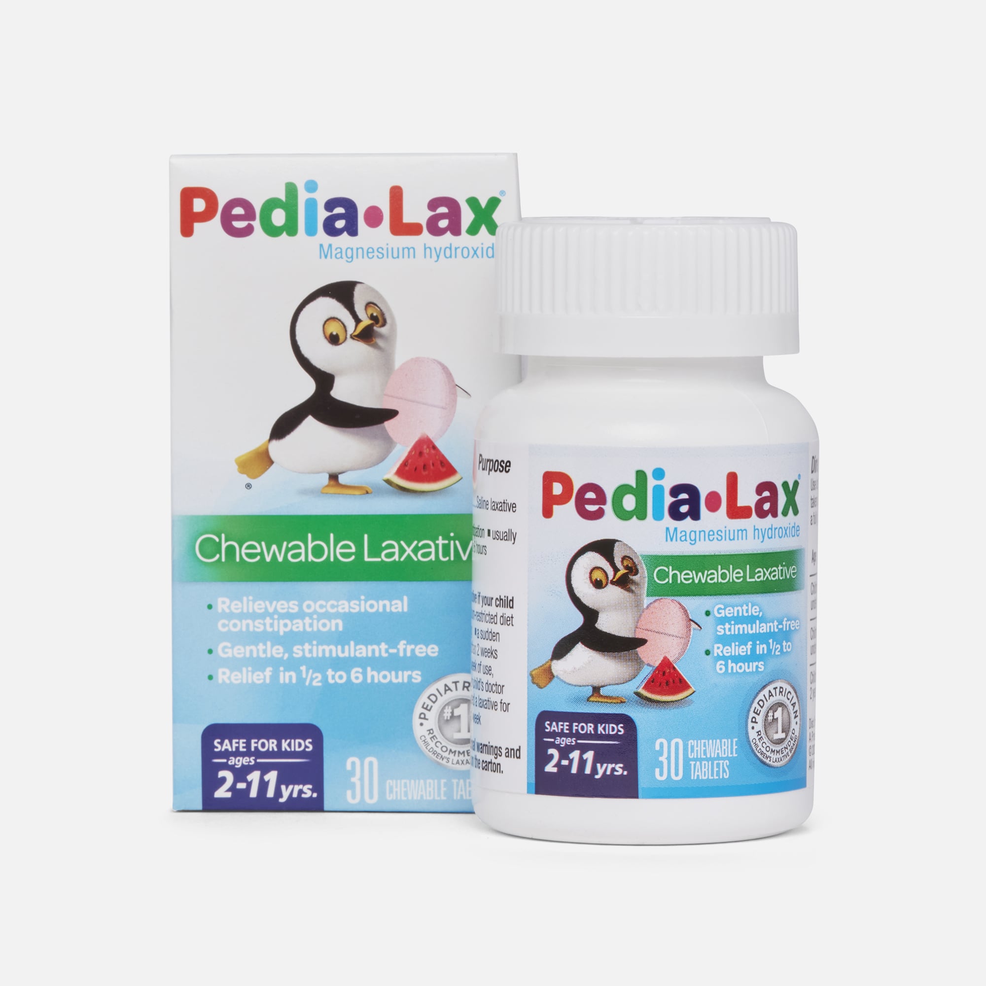 Pedia-Lax Chewable Laxative Tablets, Watermelon, 30 ct.