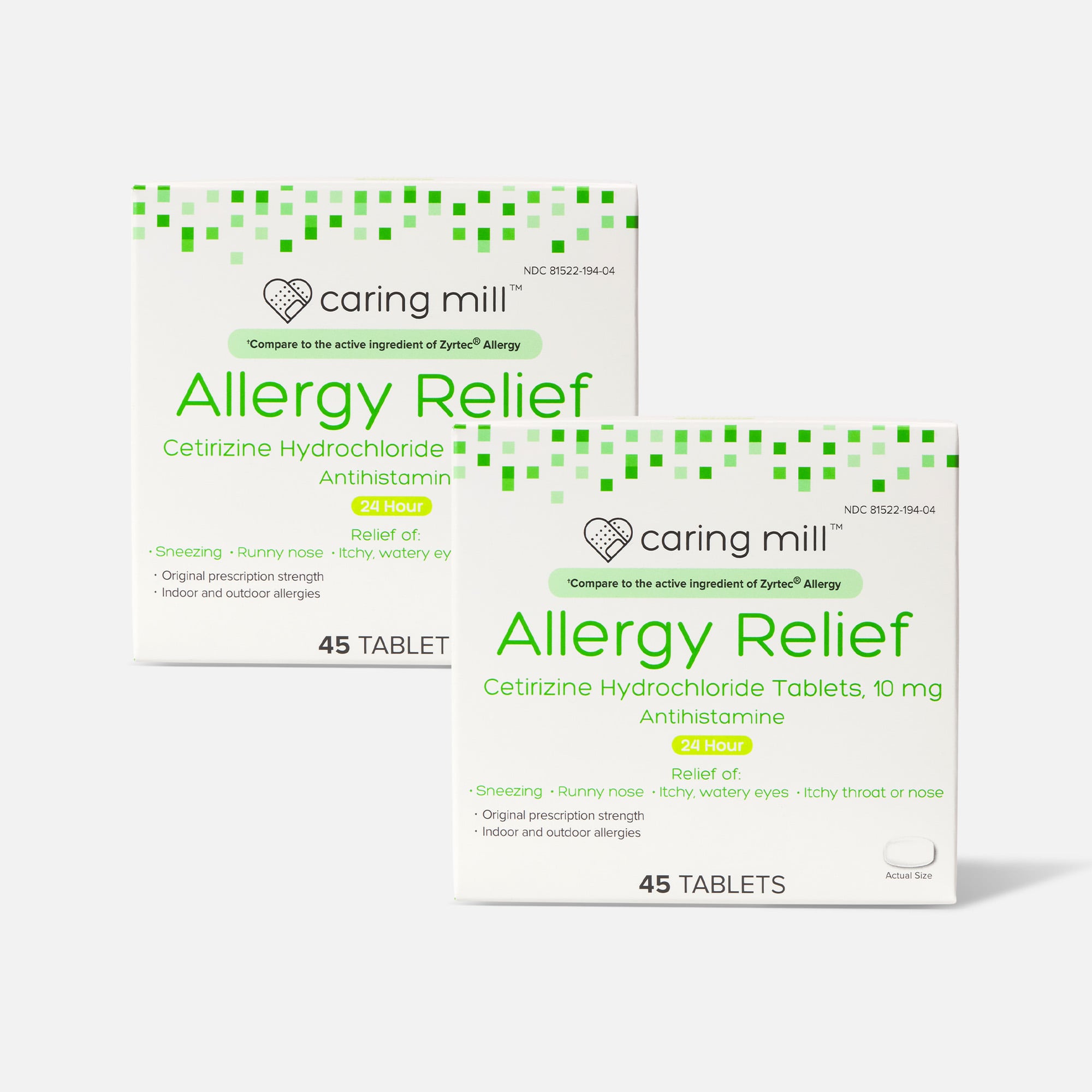 Caring Mill™ All-Day Allergy Cetirizine Hydrochloride Tablets - 45 ct. (2-Pack)