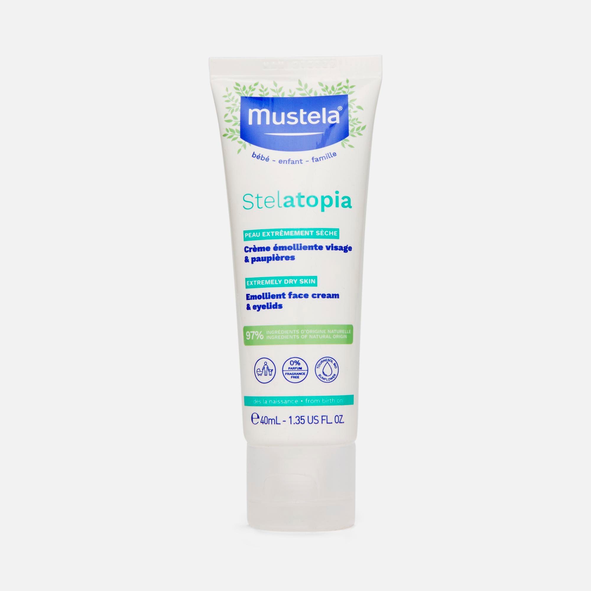 Mustela Stelatopia Emollient Face Cream, 1.35 fl oz.