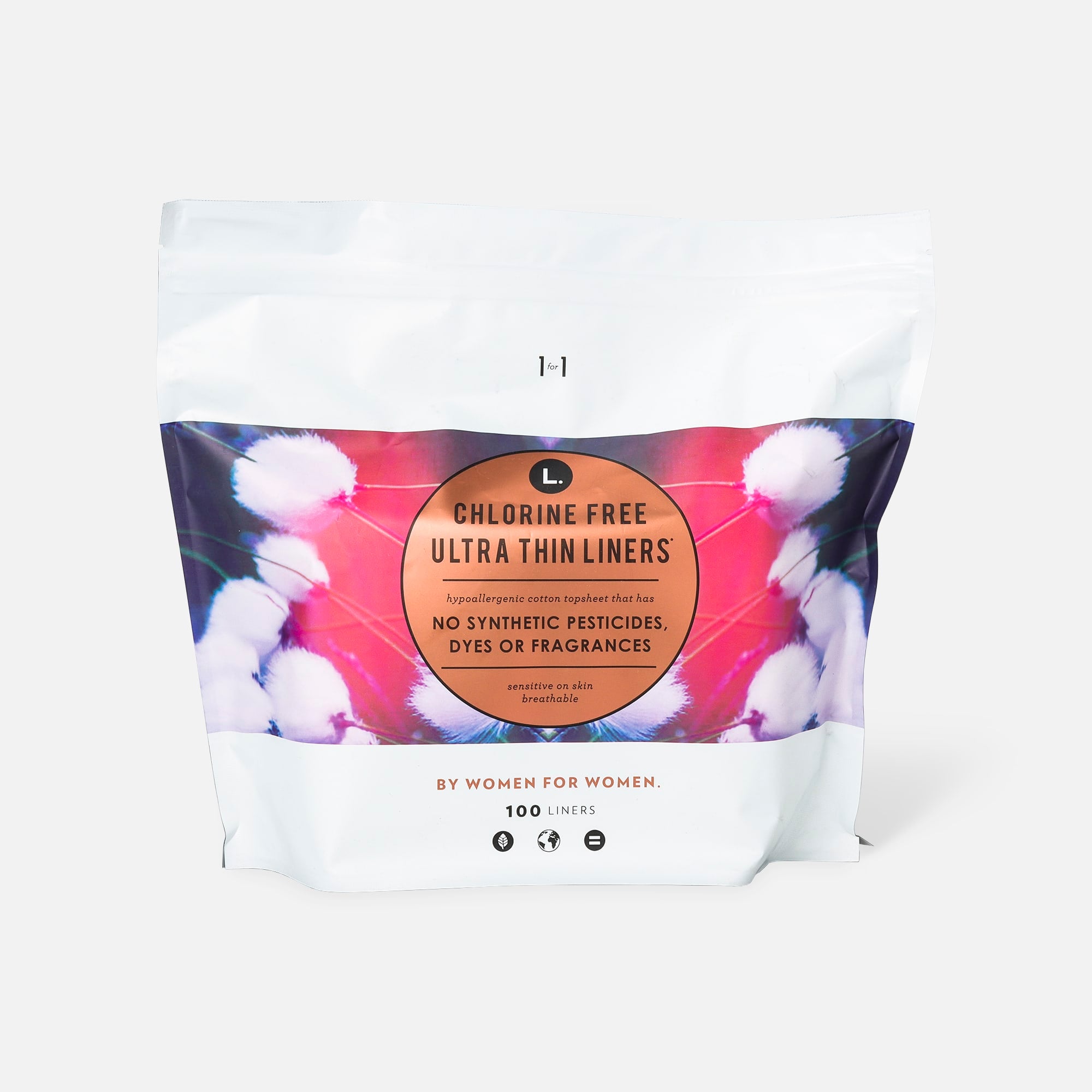 L. Chlorine Free Ultra Thin Liners Regular Absorbency, Organic Cotton, 100 ct.