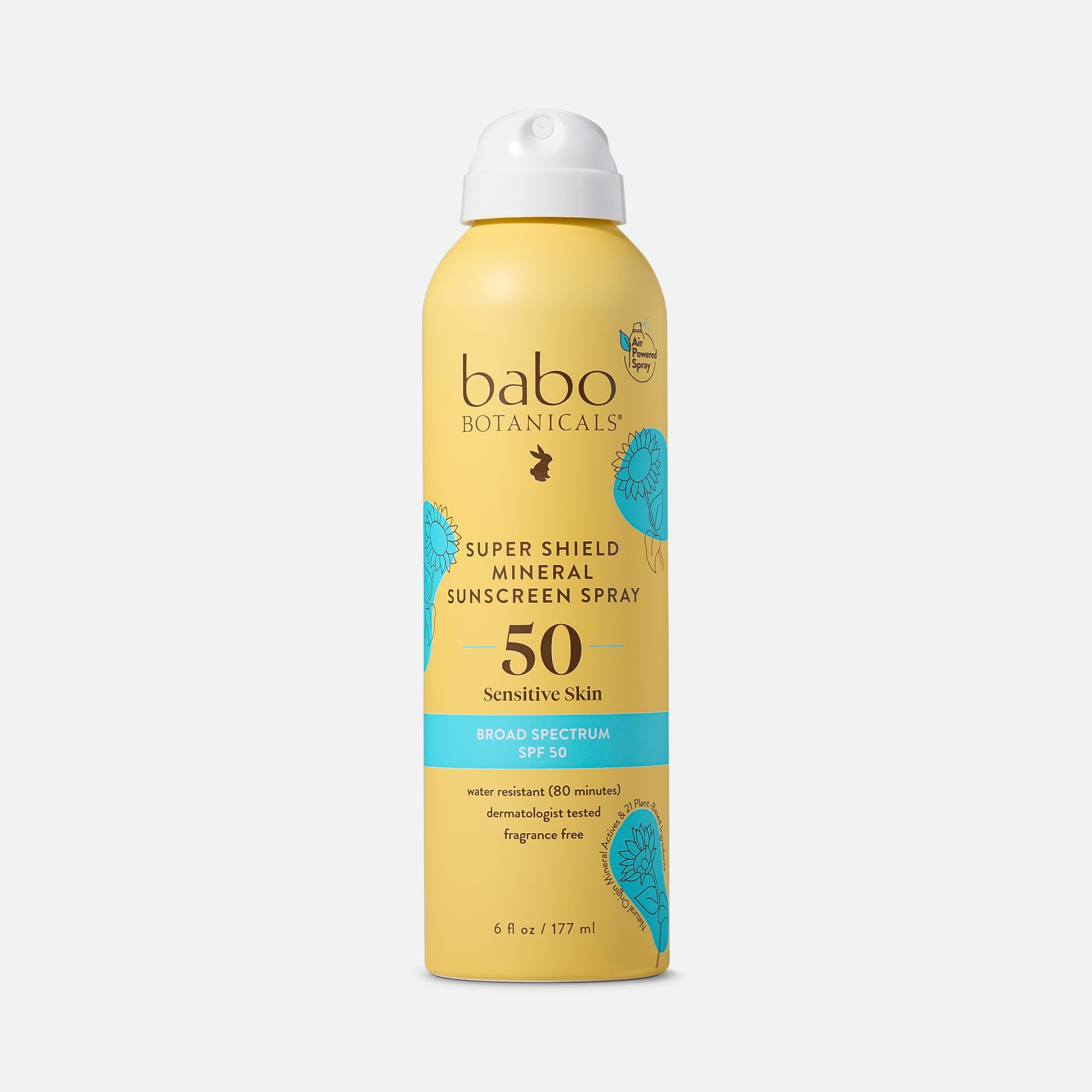 Babo Botanicals Super Shield Mineral Sunscreen Spray, SPF 50, 6 fl oz.