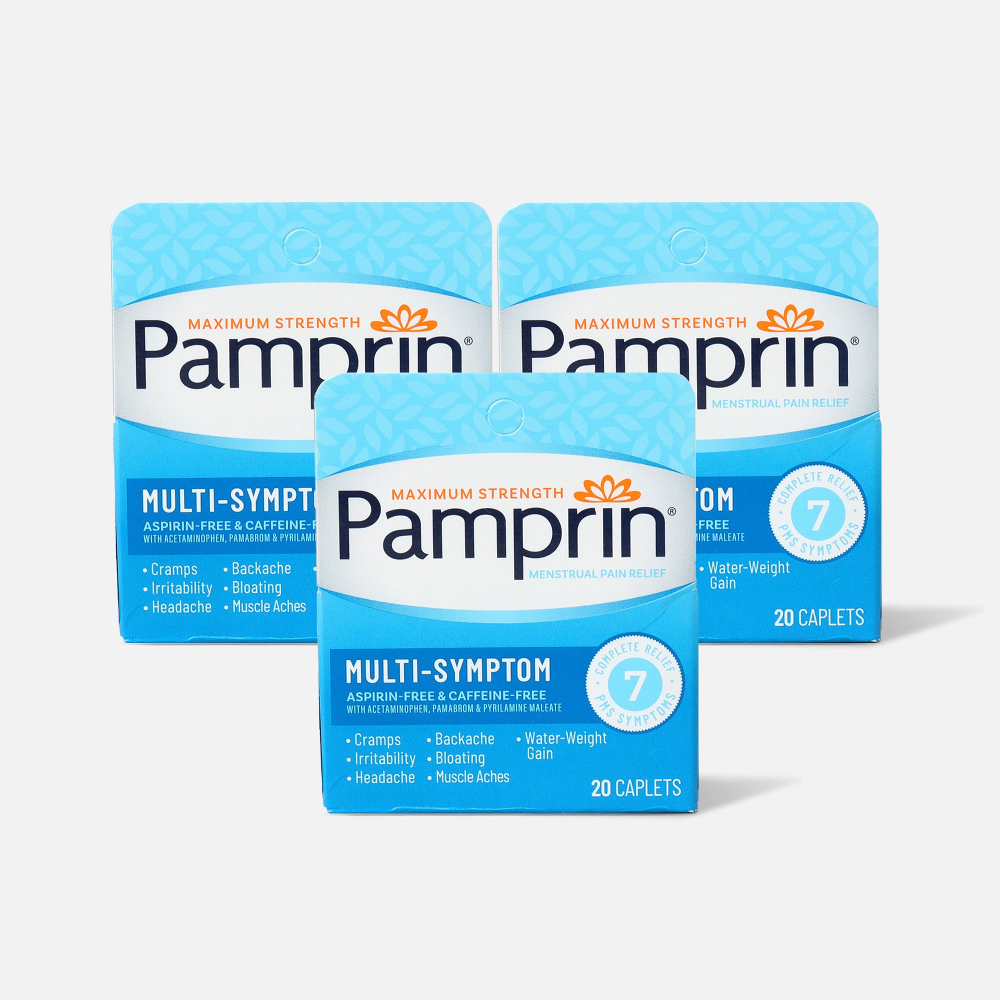 Pamprin Maximum Strength Multi-Symptom Menstrual Pain Relief - 20 ct. (3-Pack)
