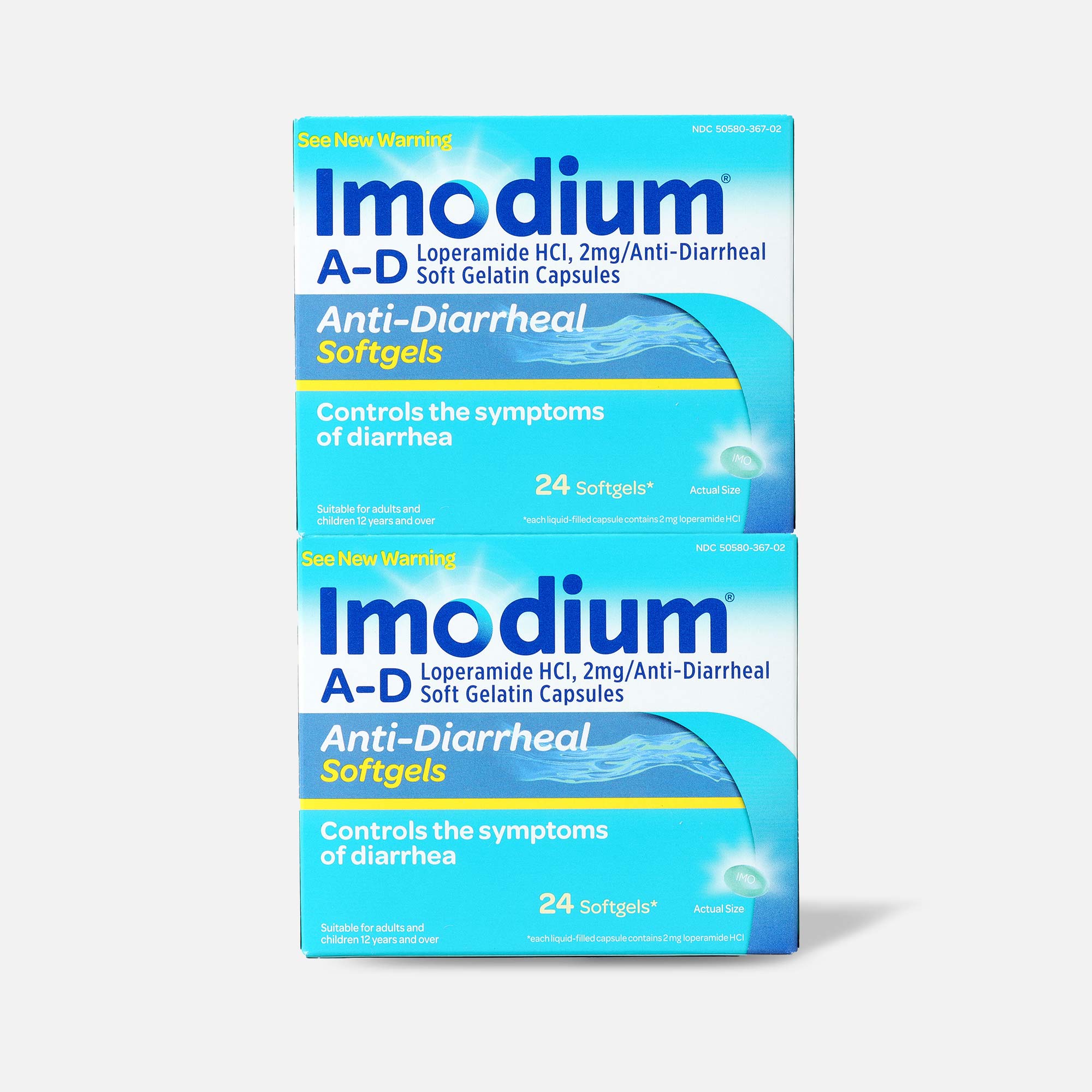 Imodium A-D Anti-Diarrheal, Softgels 24 ct. (2-Pack)