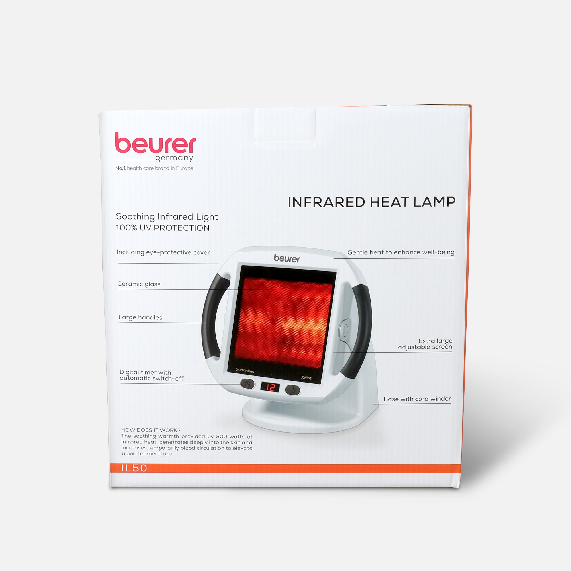 Beurer Pain Relief Infrared Red Light Heat Lamp