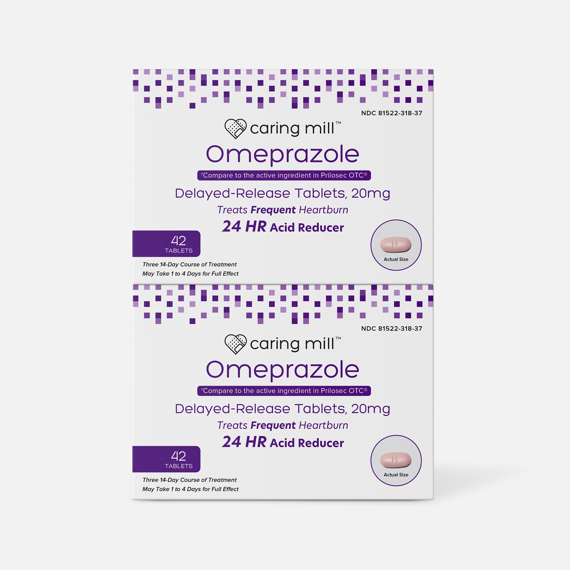 Caring Mill™ Omeprazole Delayed Release Tablets, 42 ct. (2-Pack)