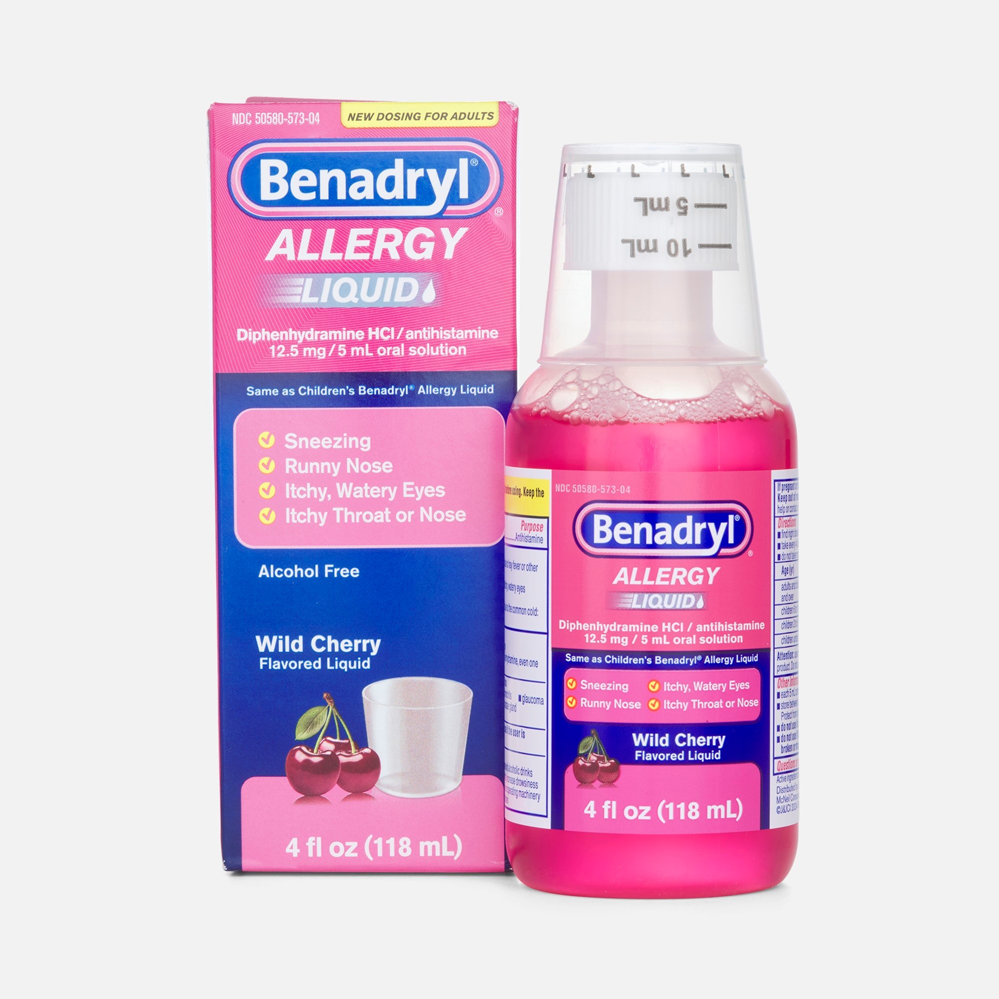 Benadryl Allergy Relief Oral Solution, Wild Cherry, 4 fl oz.