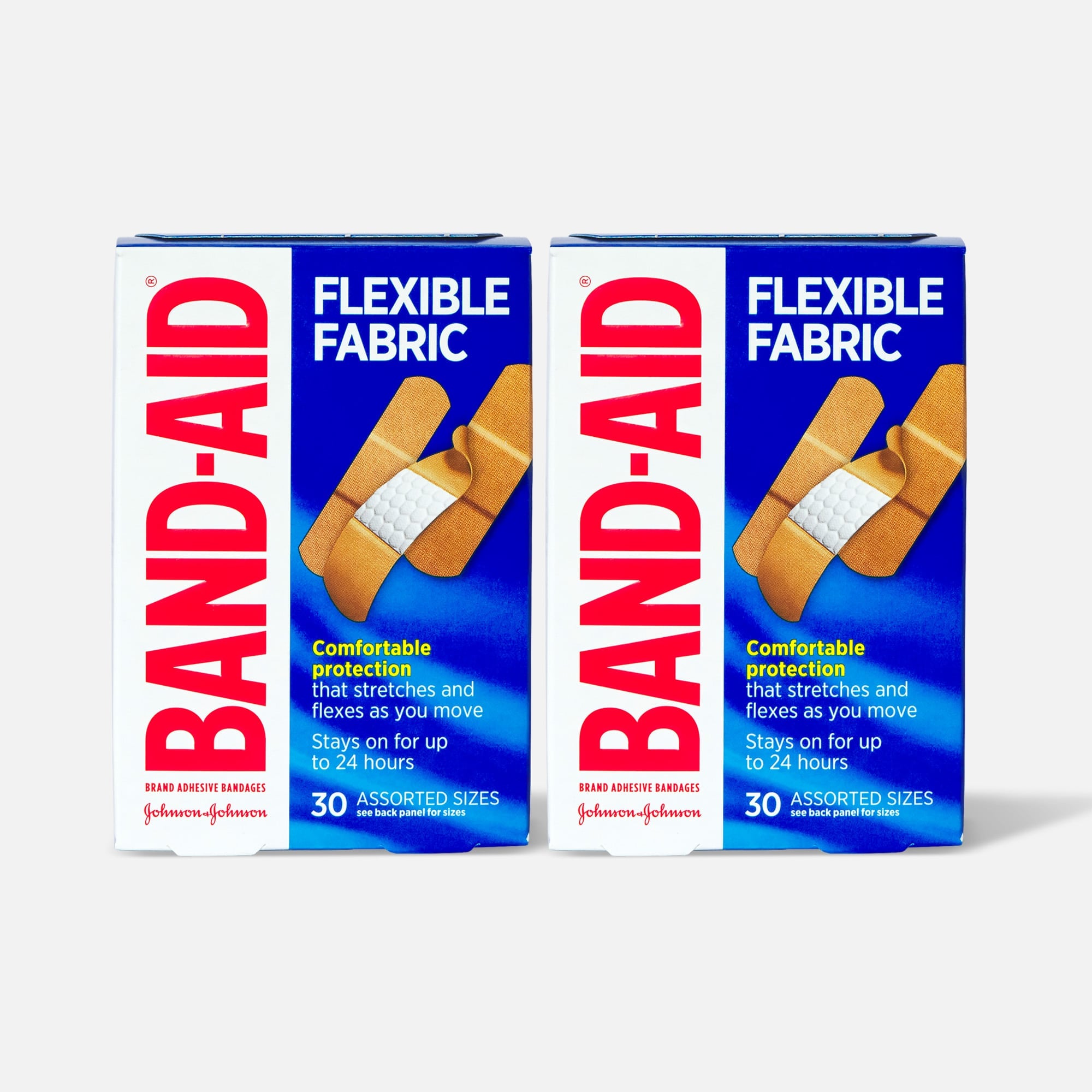 BAND-AID® Flexible Fabric Adhesive Bandages, Assorted, 30 ct. (2-Pack)