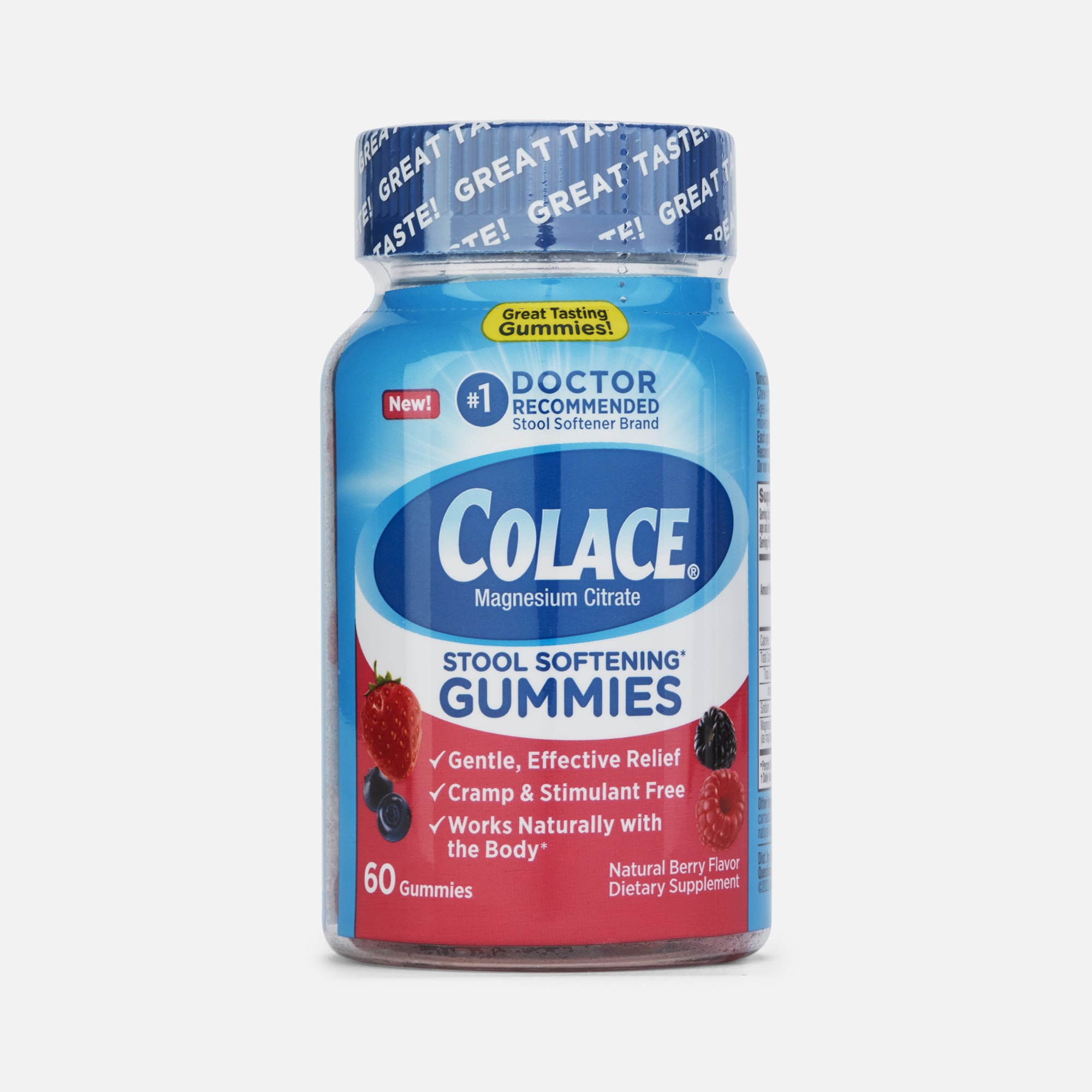 Colace Stool Softening Gummies, Berry, 60 ct.