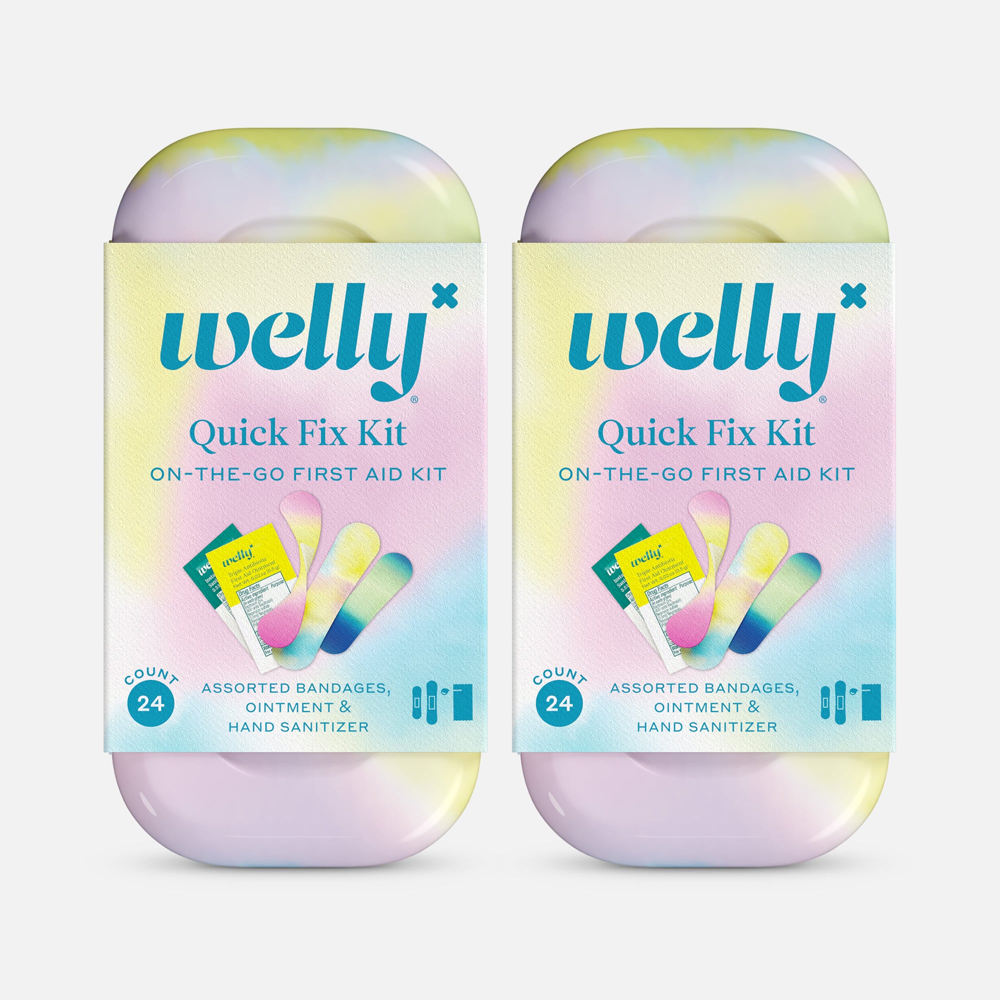 Welly Colorwash Quick Fix Kit First Aid Travel Kit - 24 ct. (2-Pack)