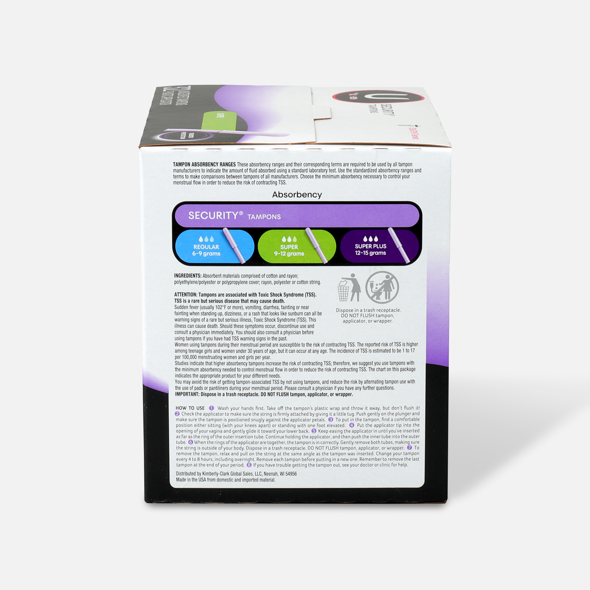 U By Kotex Security Tampons Super Absorbency Unscented U By Kotex Security Tampons Super Absorbency Unscented