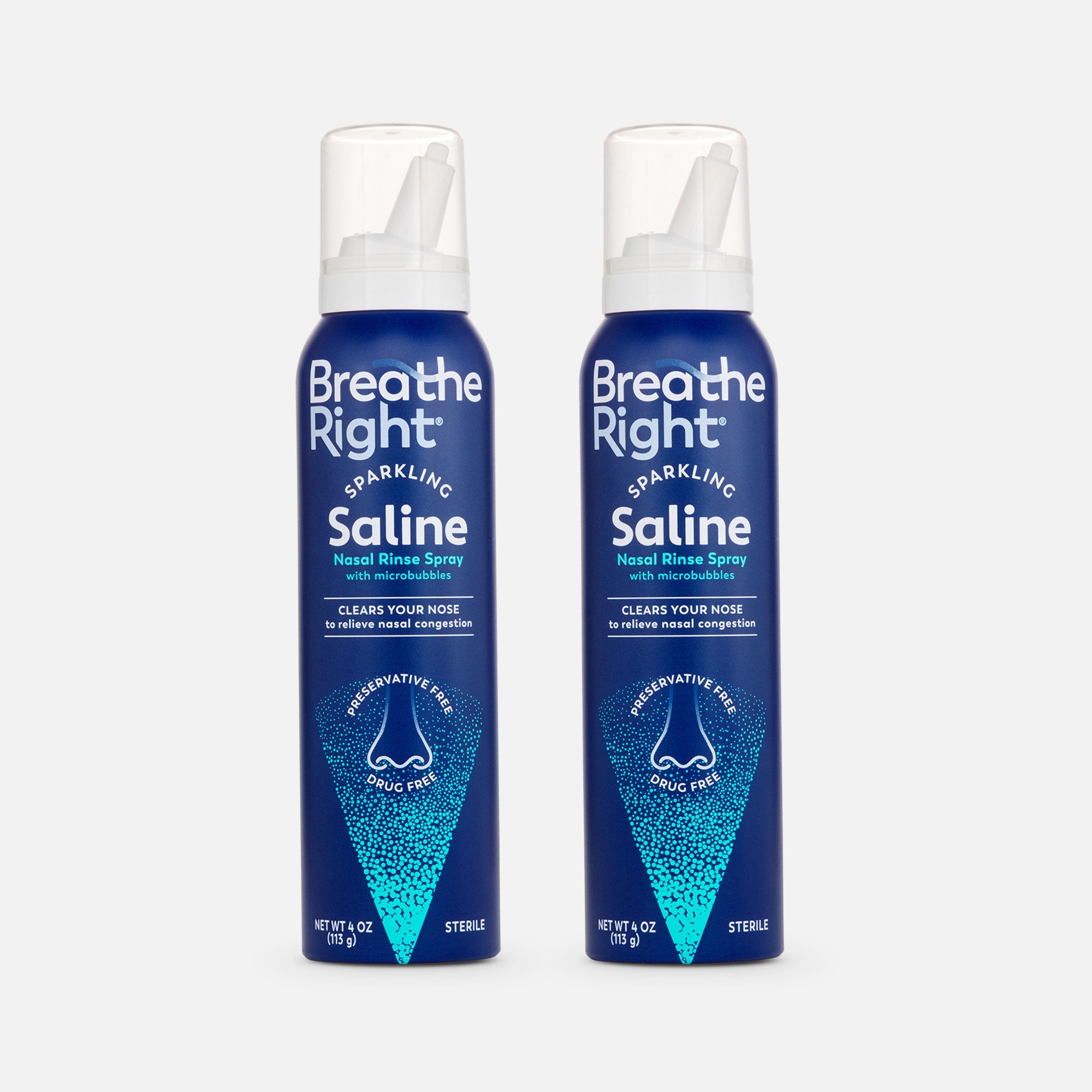 Breathe Right Sparkling Saline Nasal Rinse Spray, 4 oz. (2-Pack)