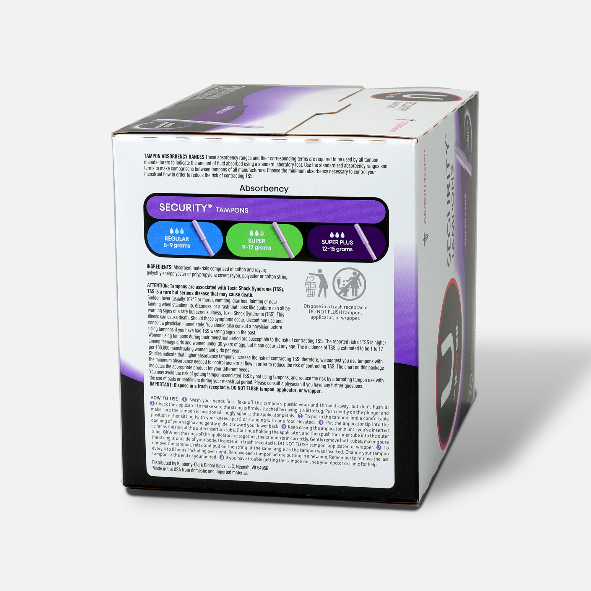 U By Kotex Security Tampons Super Plus Absorbency Unscented 32 Count
