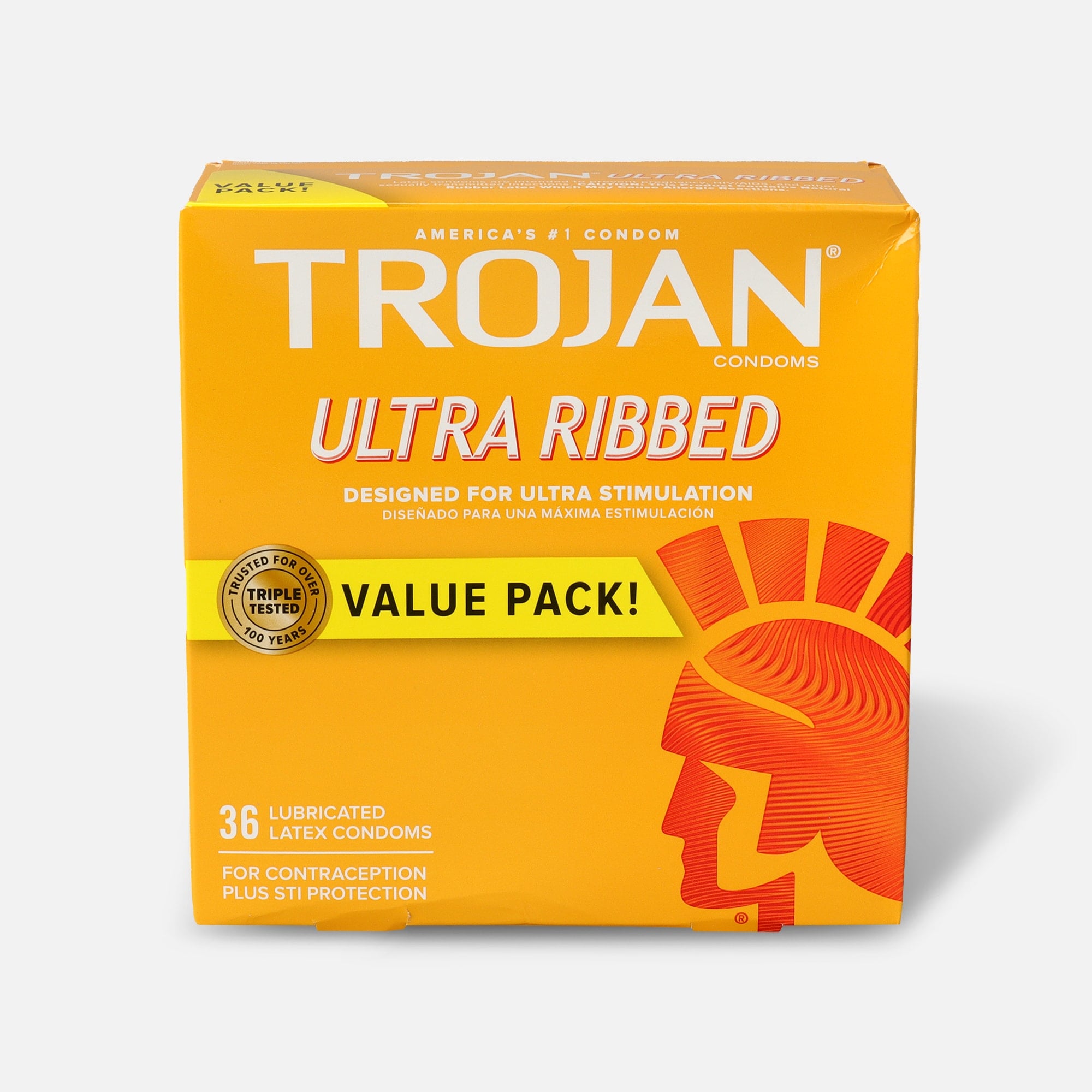 trojan ultra ribbed lubricated condoms 36 count FSA Eligible Trojan Ultra Ribbed Lubricated Latex Condoms, 36 ct
