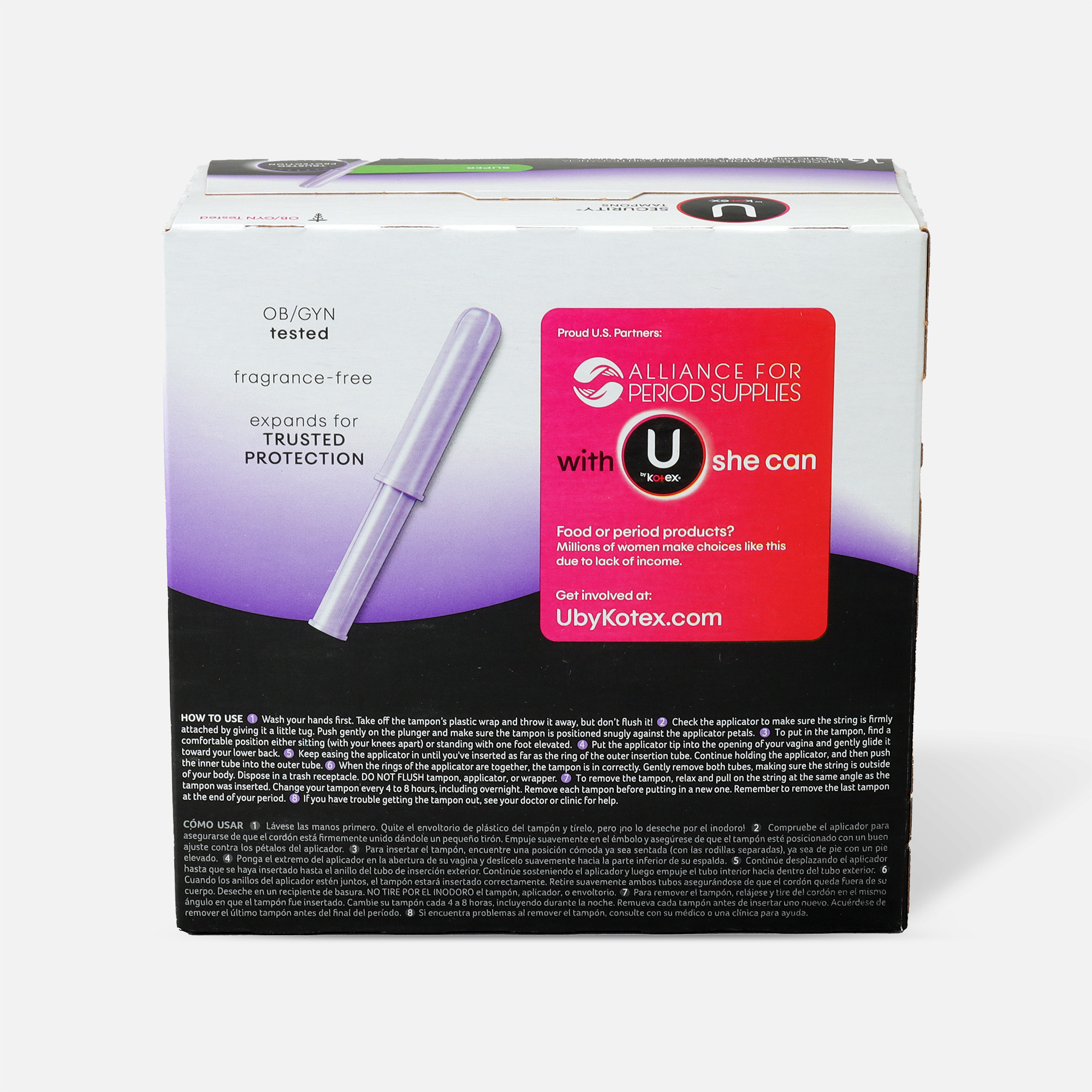 U By Kotex Security Tampons Super Absorbency Unscented
