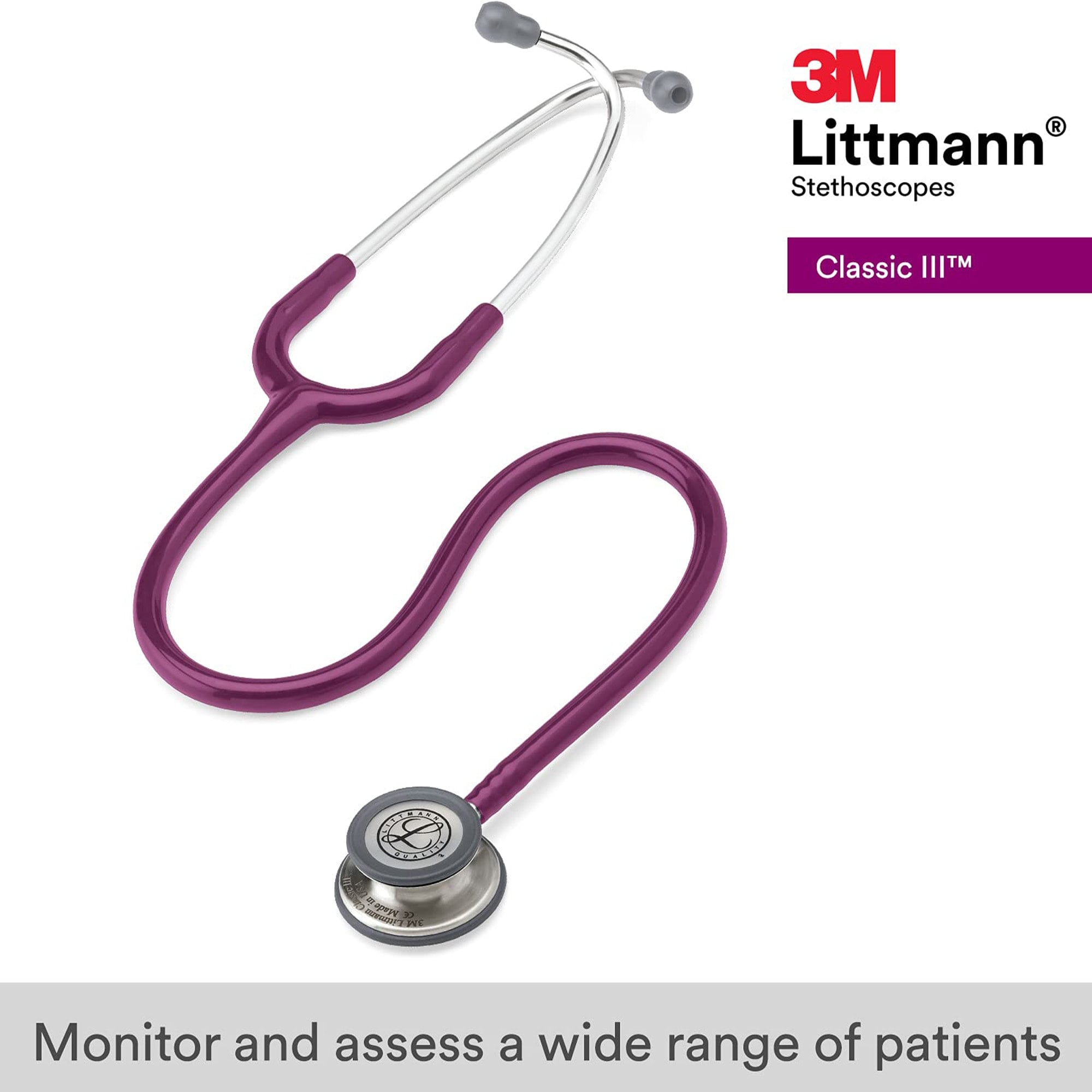 Littmann Classic III Stethoscope, Plum Tube with Standard Finish