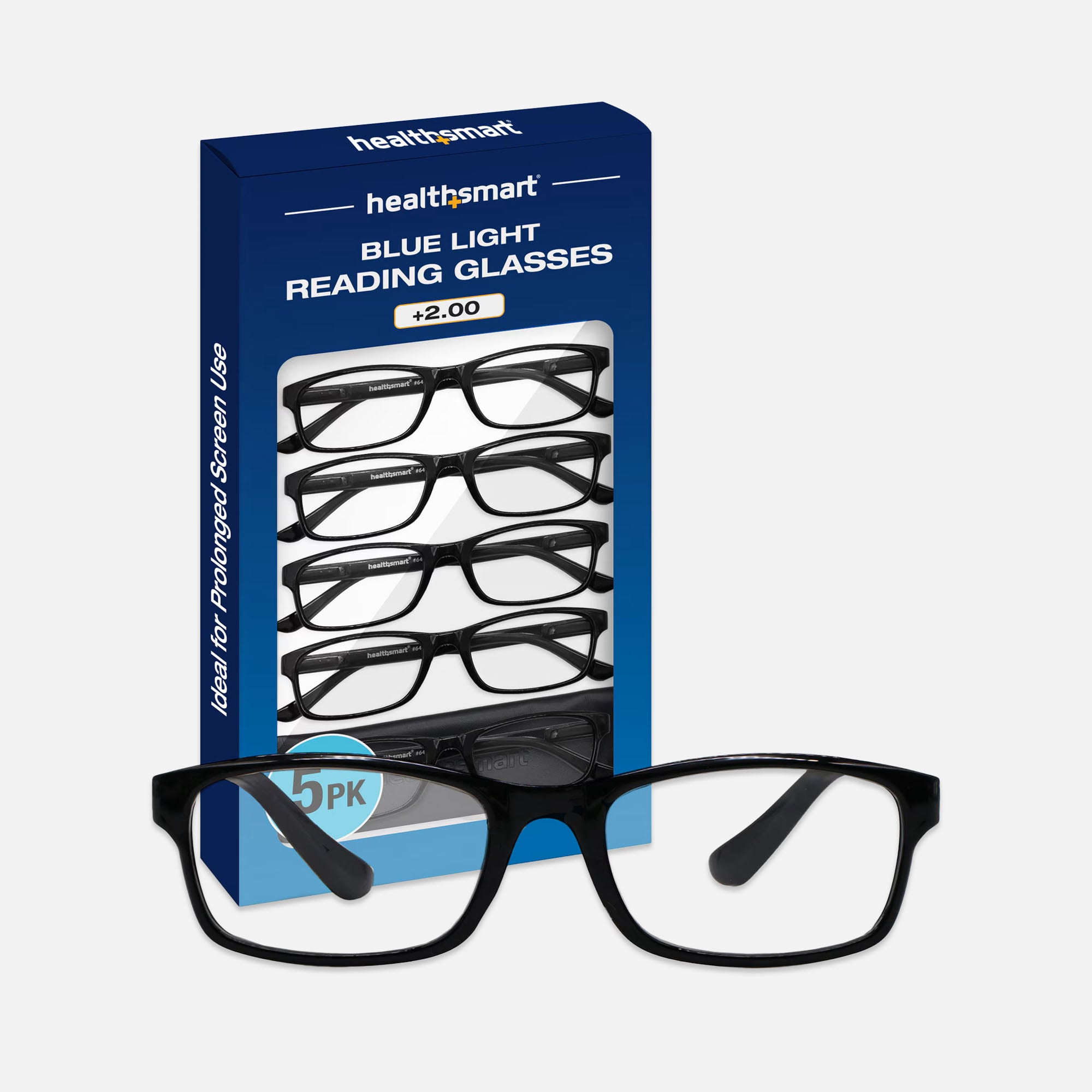Healthsmart Blue Light Reading Glasses, +2.00, 5 ct.