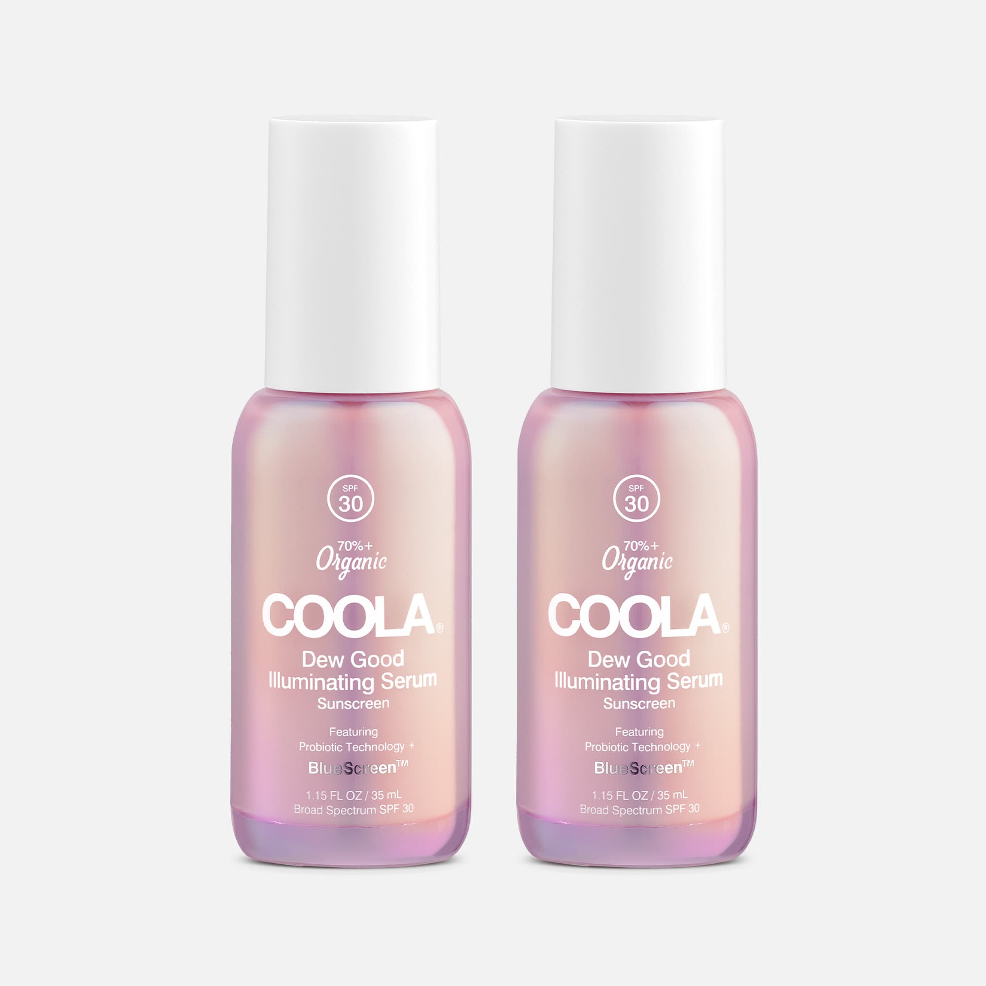 COOLA Dew Good Illuminating Serum Sunscreen with Probiotic Technology - SPF 30, 1 oz. (2-Pack)