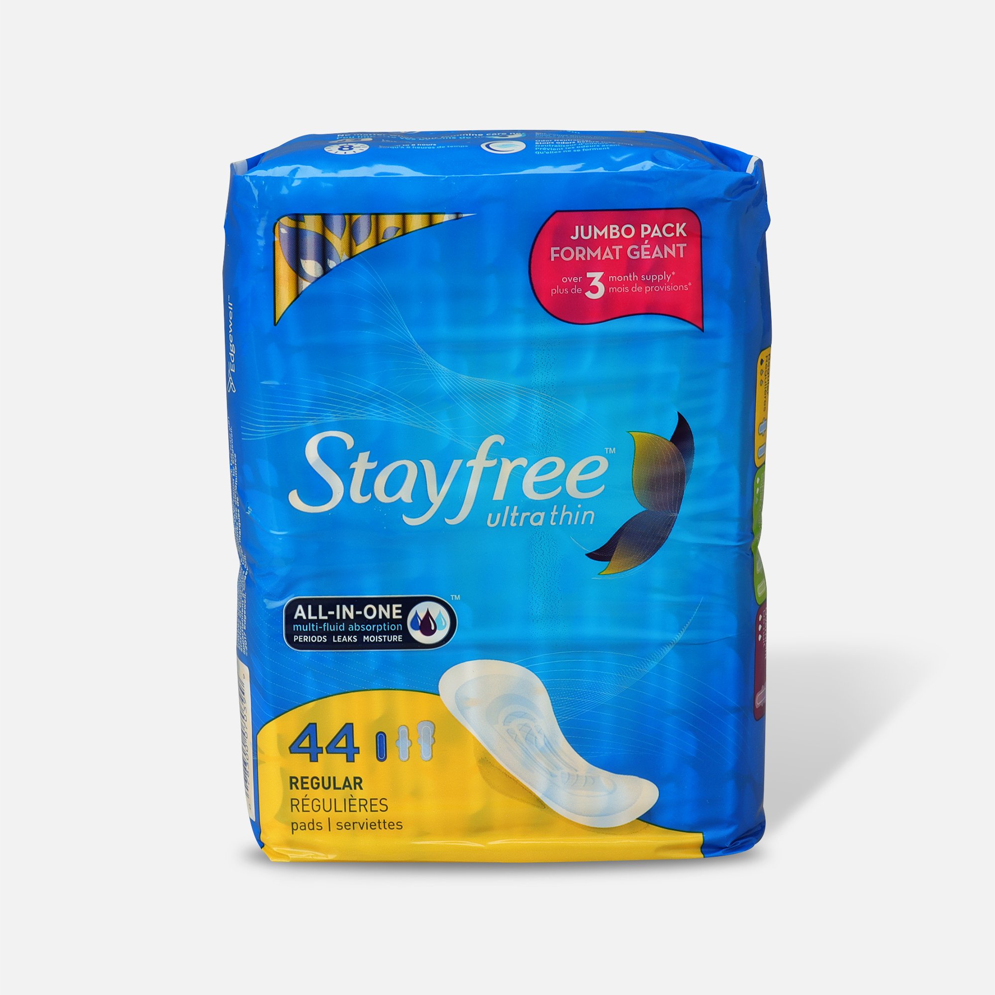 FSA Eligible  Stayfree Ultra Thin Pads Regular, 44 ct.