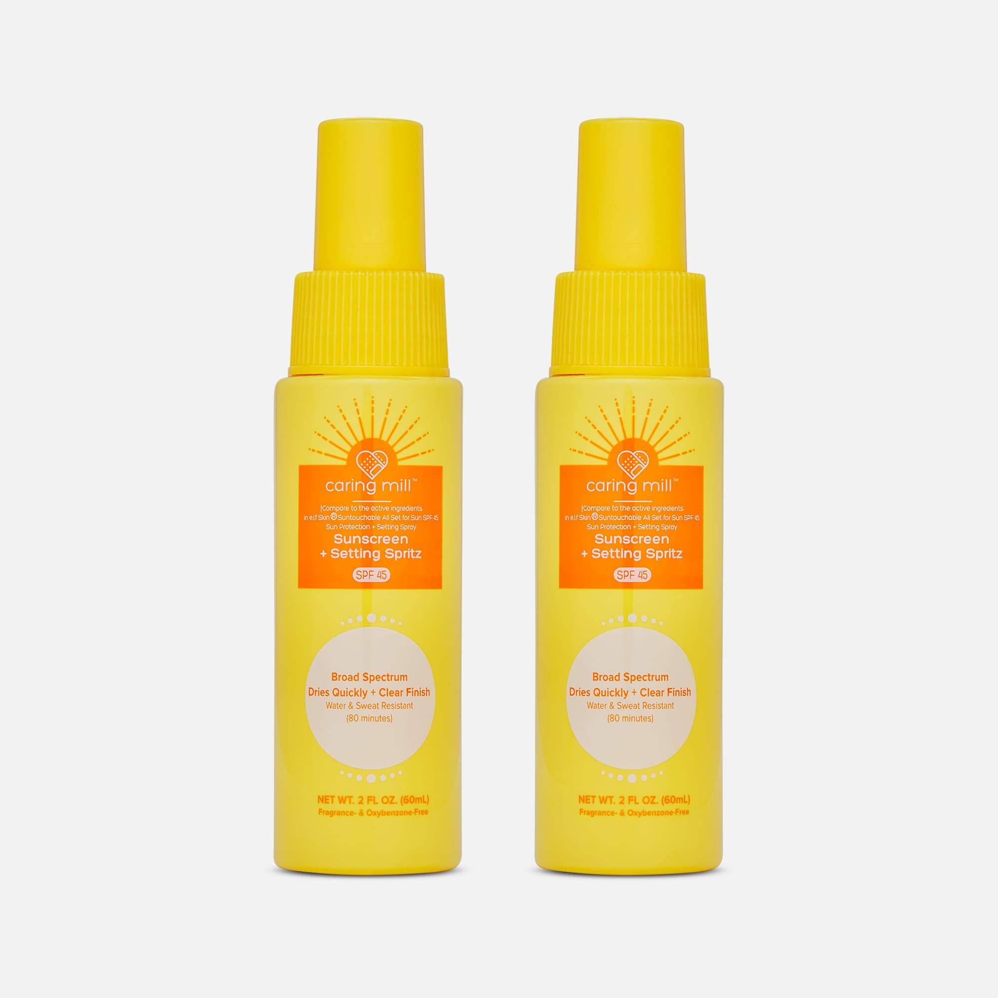Caring Mill™ Sunscreen Setting Spritz, SPF 45, 2 oz. (2-Pack)