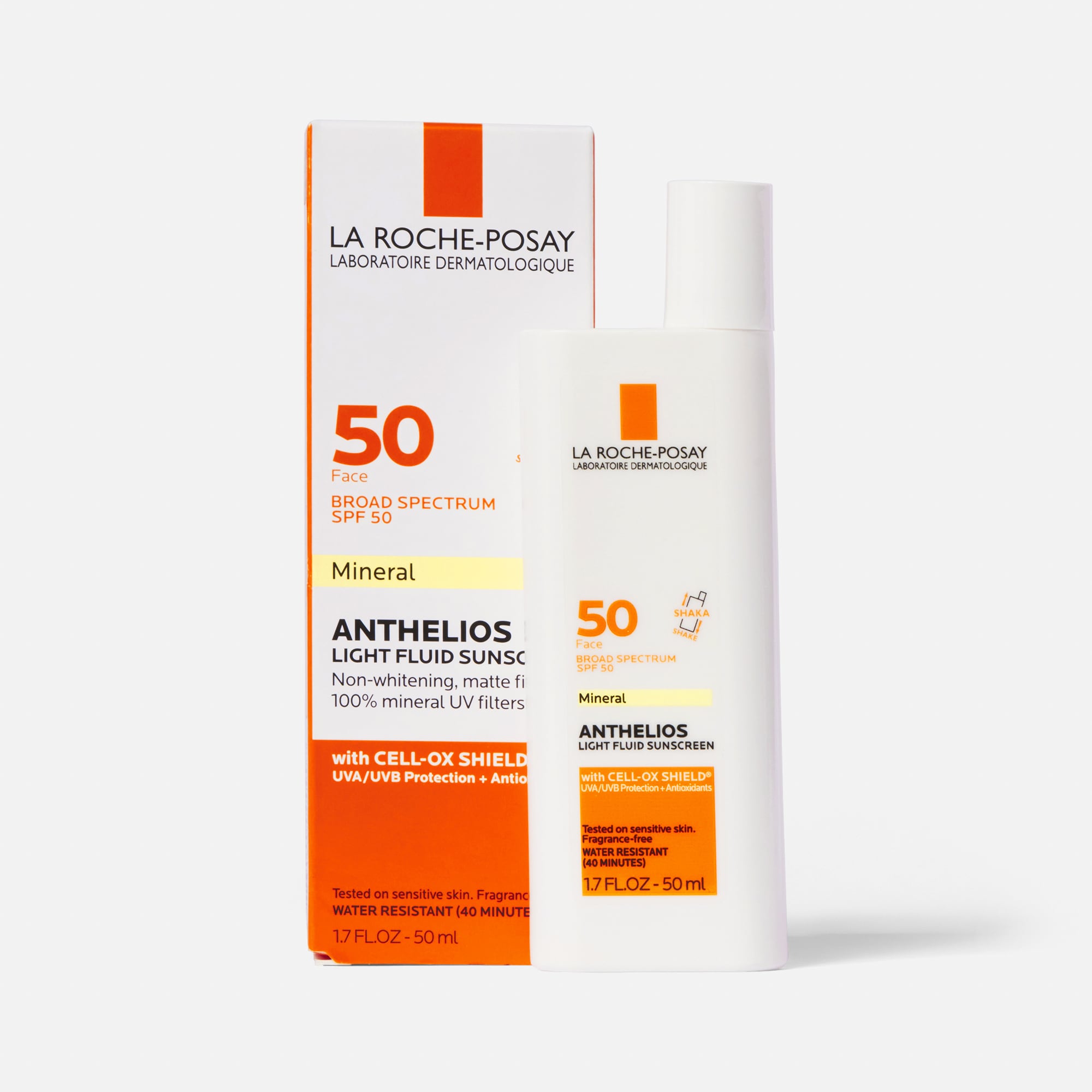 La Roche-Posay Anthelios 50 Mineral Sunscreen Ultra-Light Fluid for Face, SPF  50 with Zinc Oxide and Antioxidants, 1.7 fl oz.