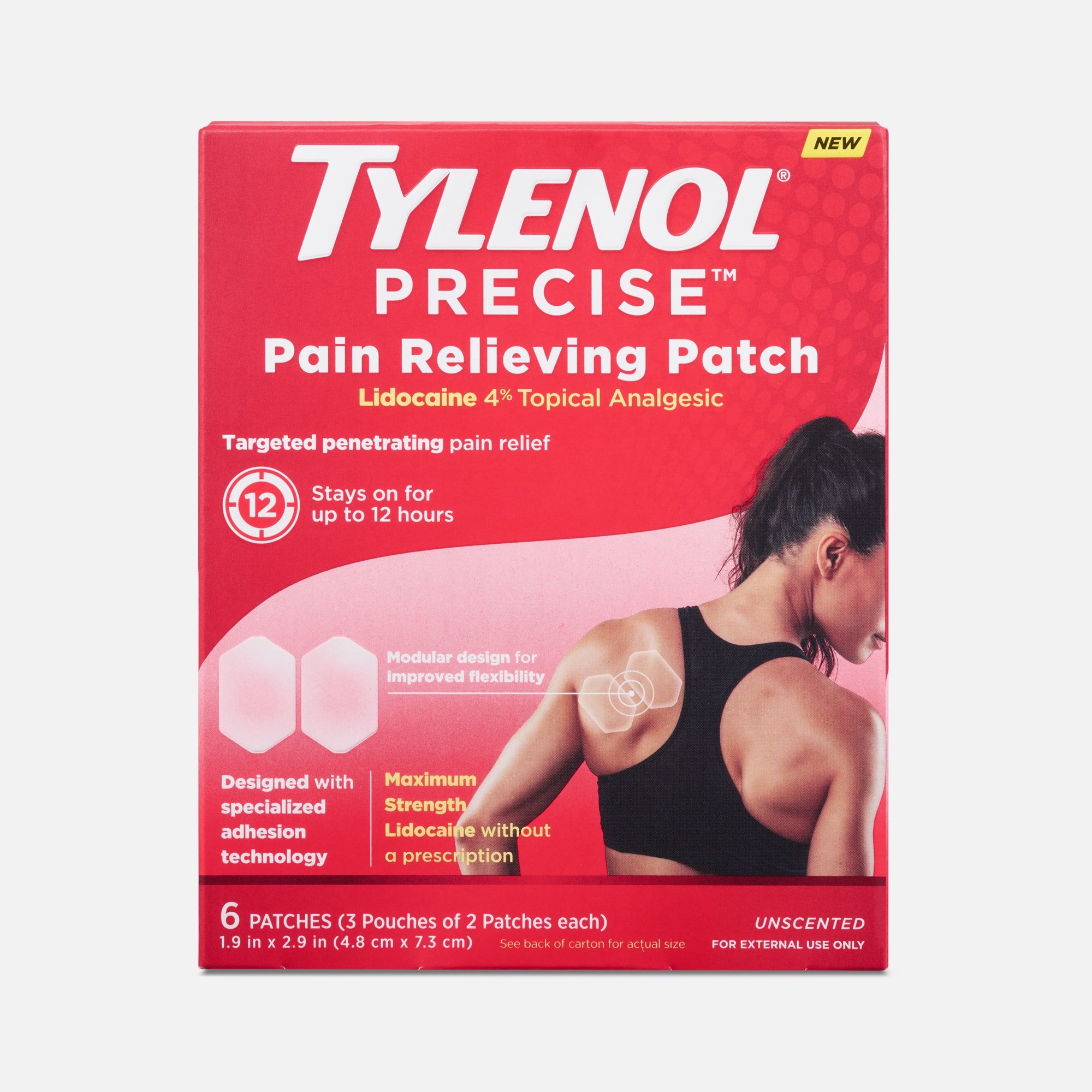 TYLENOL® PRECISE Hexagon Pain Relieving Patches, Medium, 6 ct.