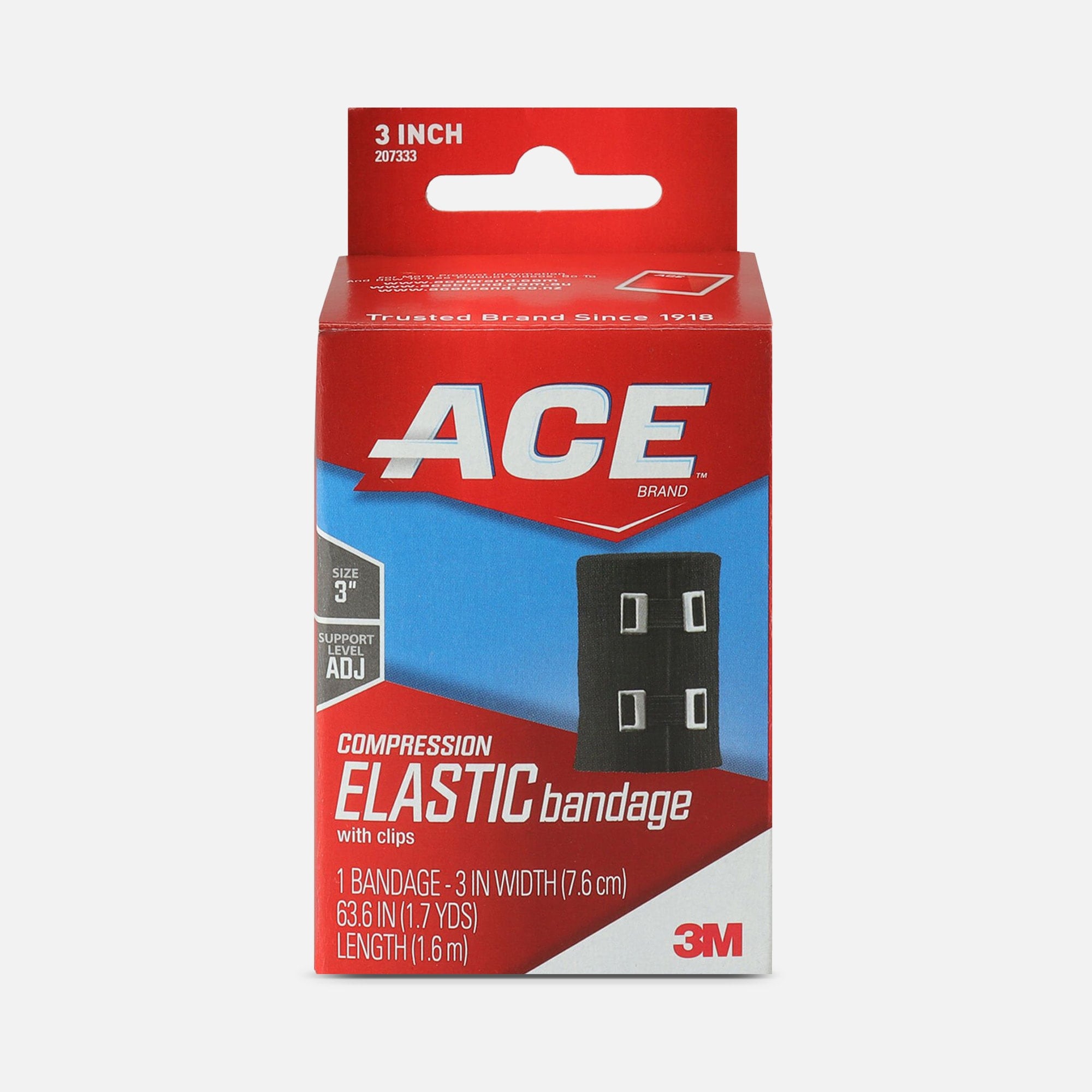 Ace 3" Elastic Bandage with Clips - Black
