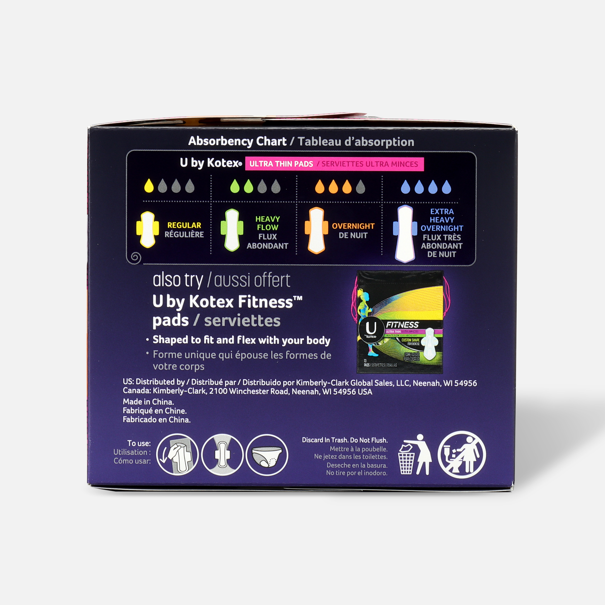 U By Kotex Allnighter Ultra Thin Overnight Pads With Wings Unscented 14 Count