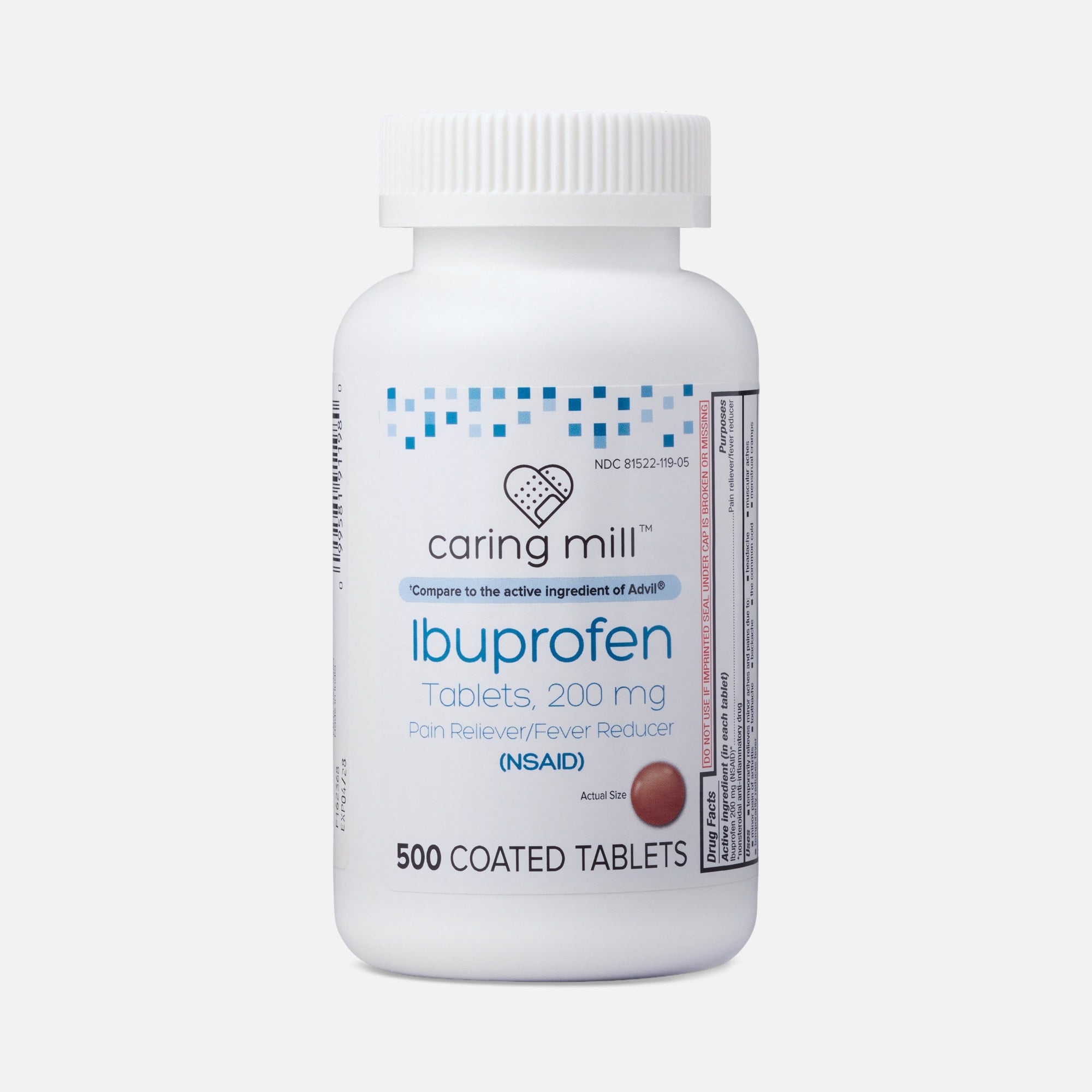 Caring Mill™ Ibuprofen 200mg Tablets, 500 ct.