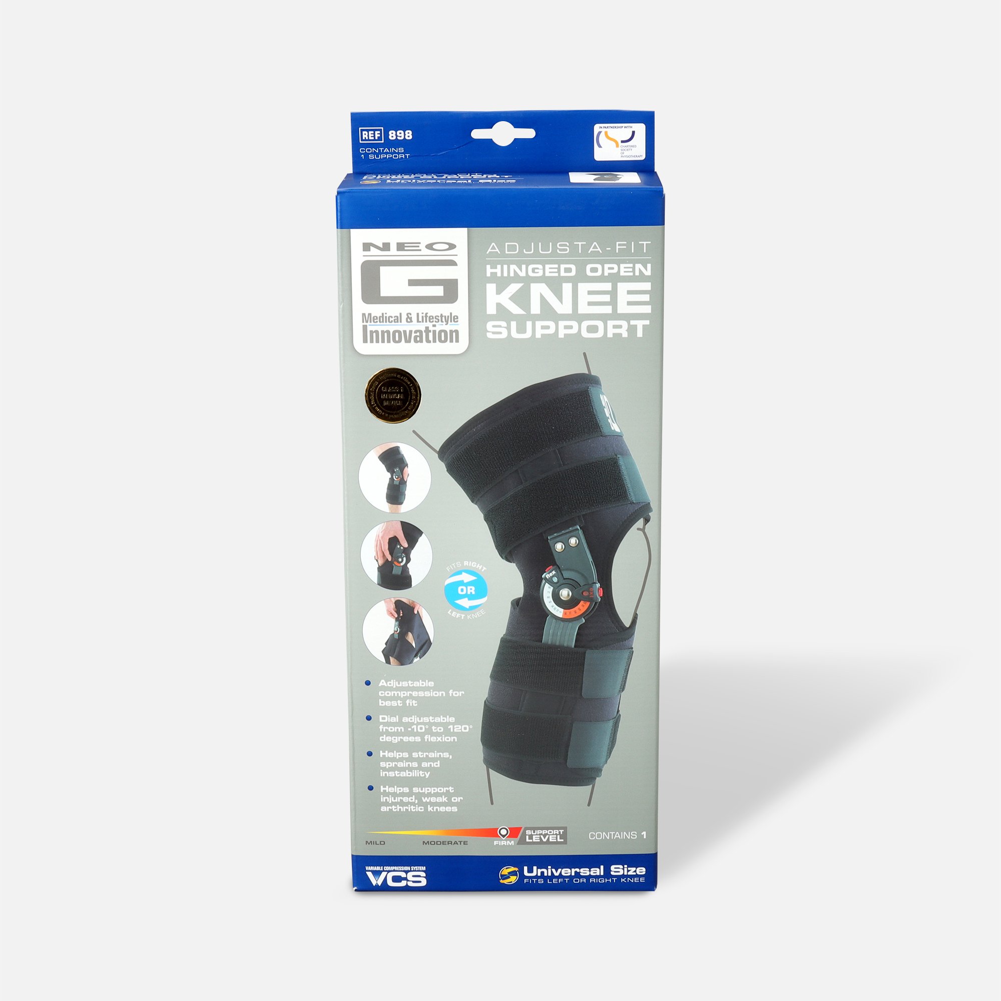 FSA Eligible Neo G Adjusta Fit Hinged Open Knee Brace, One