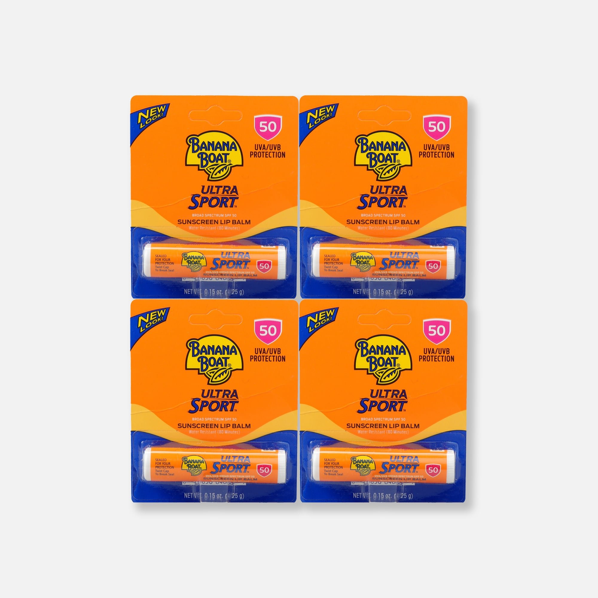 Banana Boat Ultra Sport Sunscreen Lip Balm SPF 50, .15 oz. (4-Pack)