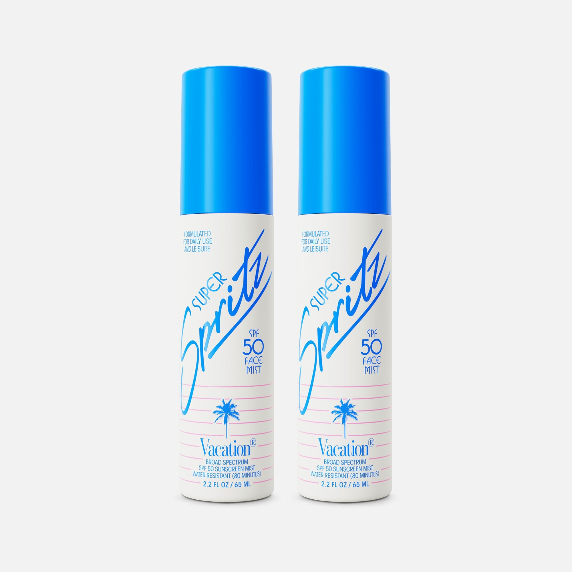 Vacation Super Spritz Sunscreen Face Mist, SPF 50, 2.2 fl oz. (2-Pack)