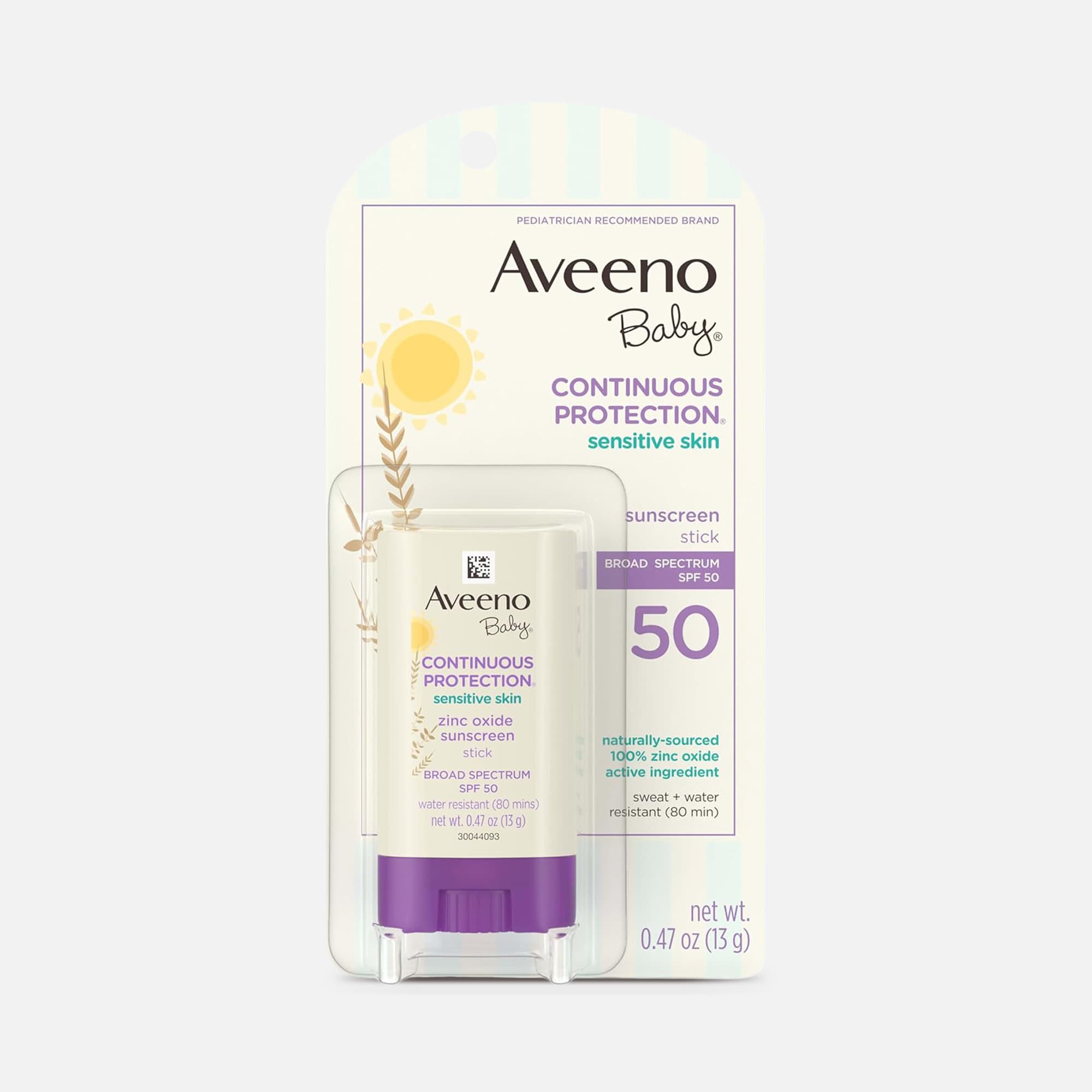 Aveeno Baby Continuous Protection Stick, SPF 50, 0.47 oz.