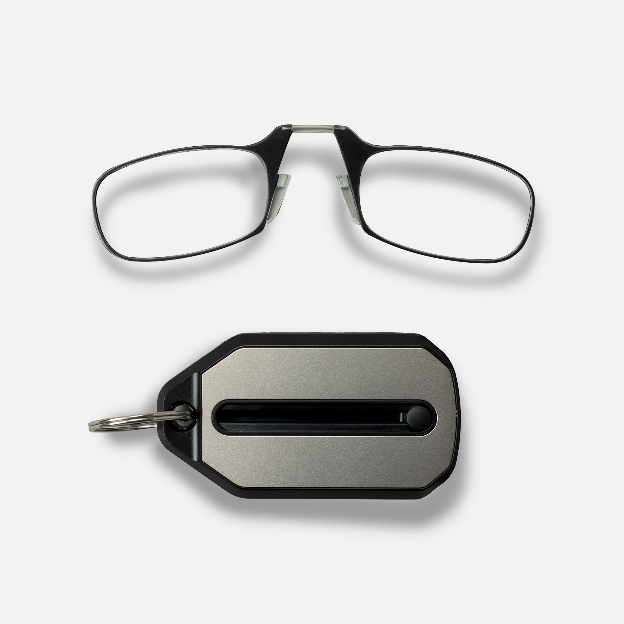 ThinOPTICS Keychain Reading Glasses, Black Frame, +1.50